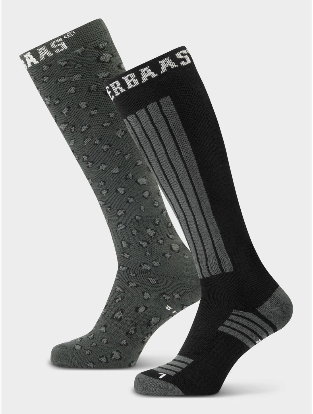 Poederbaas, Ski Socks 2-pack calzini da sci 2-pack unisex Panther Black nero 