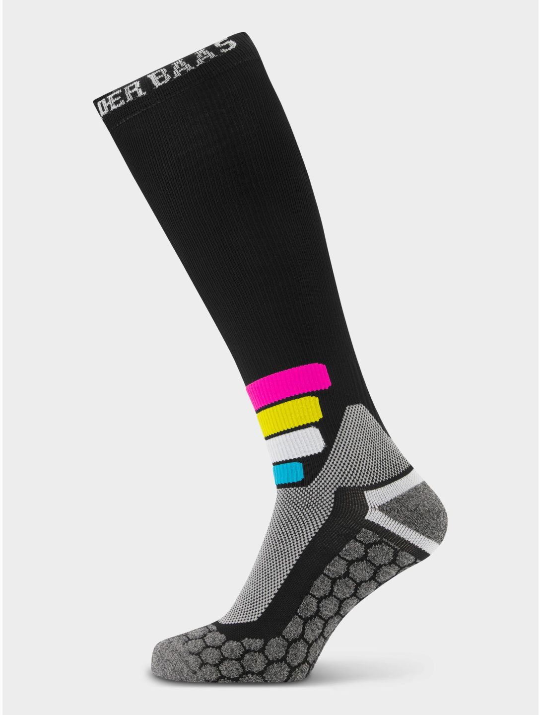 Poederbaas, Tech Ski Socks Compress Merino Pro calzini compressivi unisex Black nero 