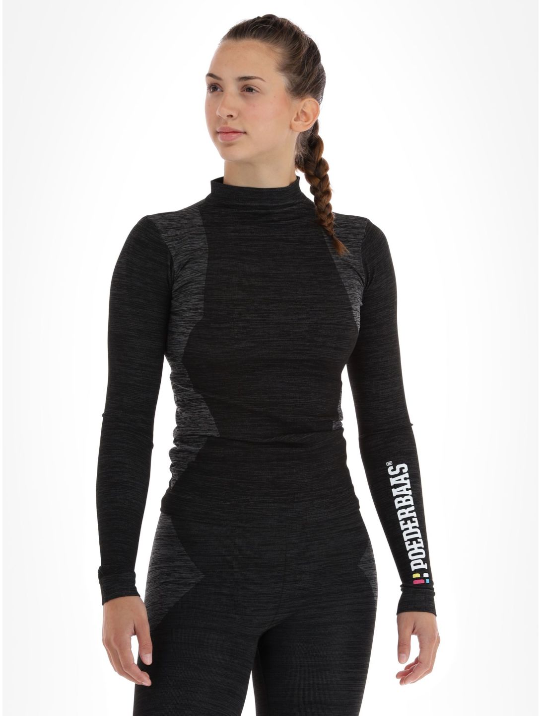 Poederbaas, Technical Thermo Shirt Longsleeve maglia termica donna Black nero 