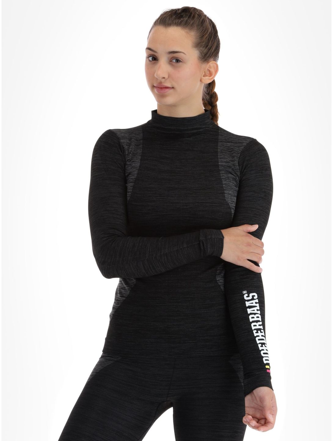 Poederbaas, Technical Thermo Shirt Longsleeve maglia termica donna Black nero 