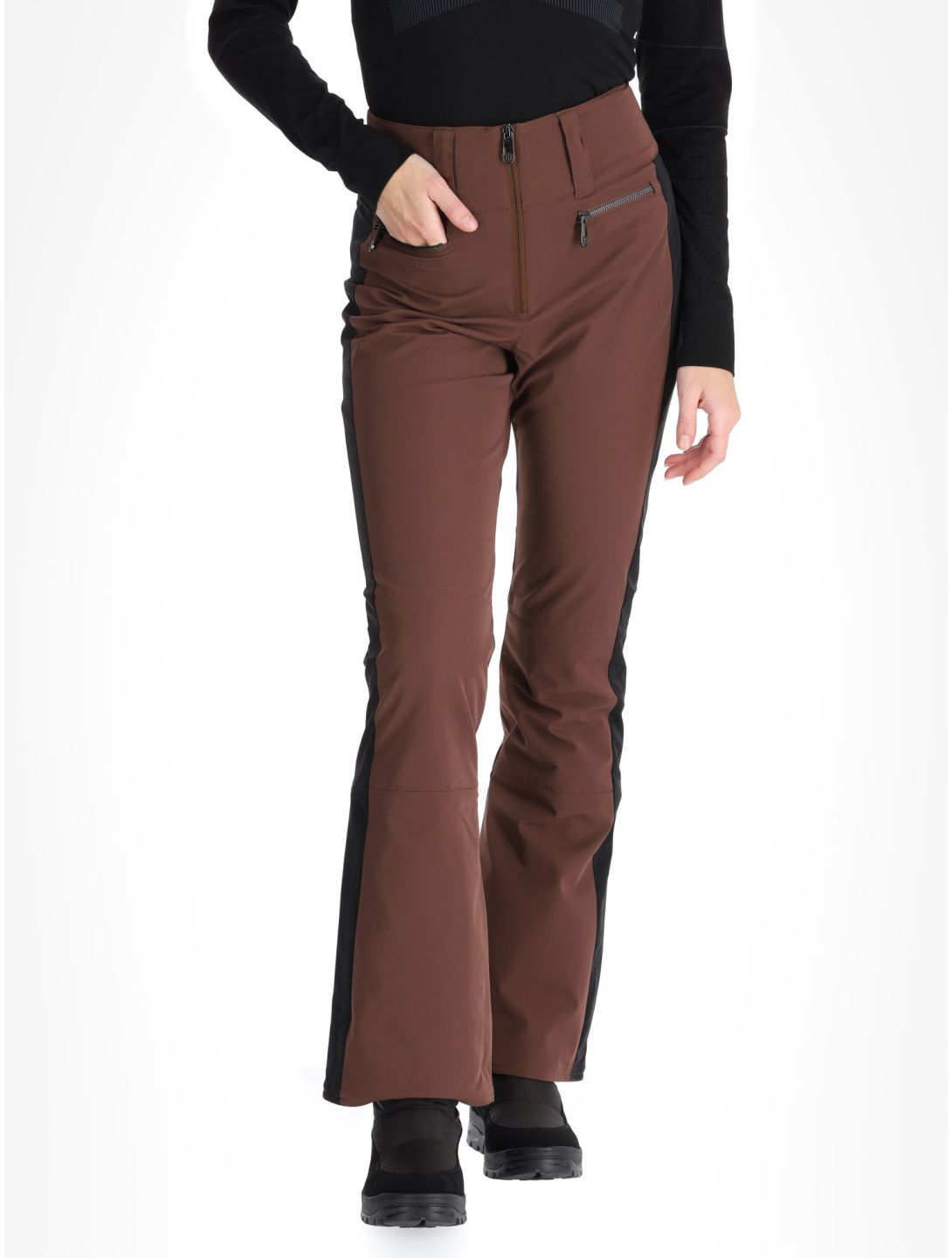 Poivre Blanc, Luxe Sport 24PBH0822/WO pantaloni da sci donna Choco Brown / Black marrone, nero 