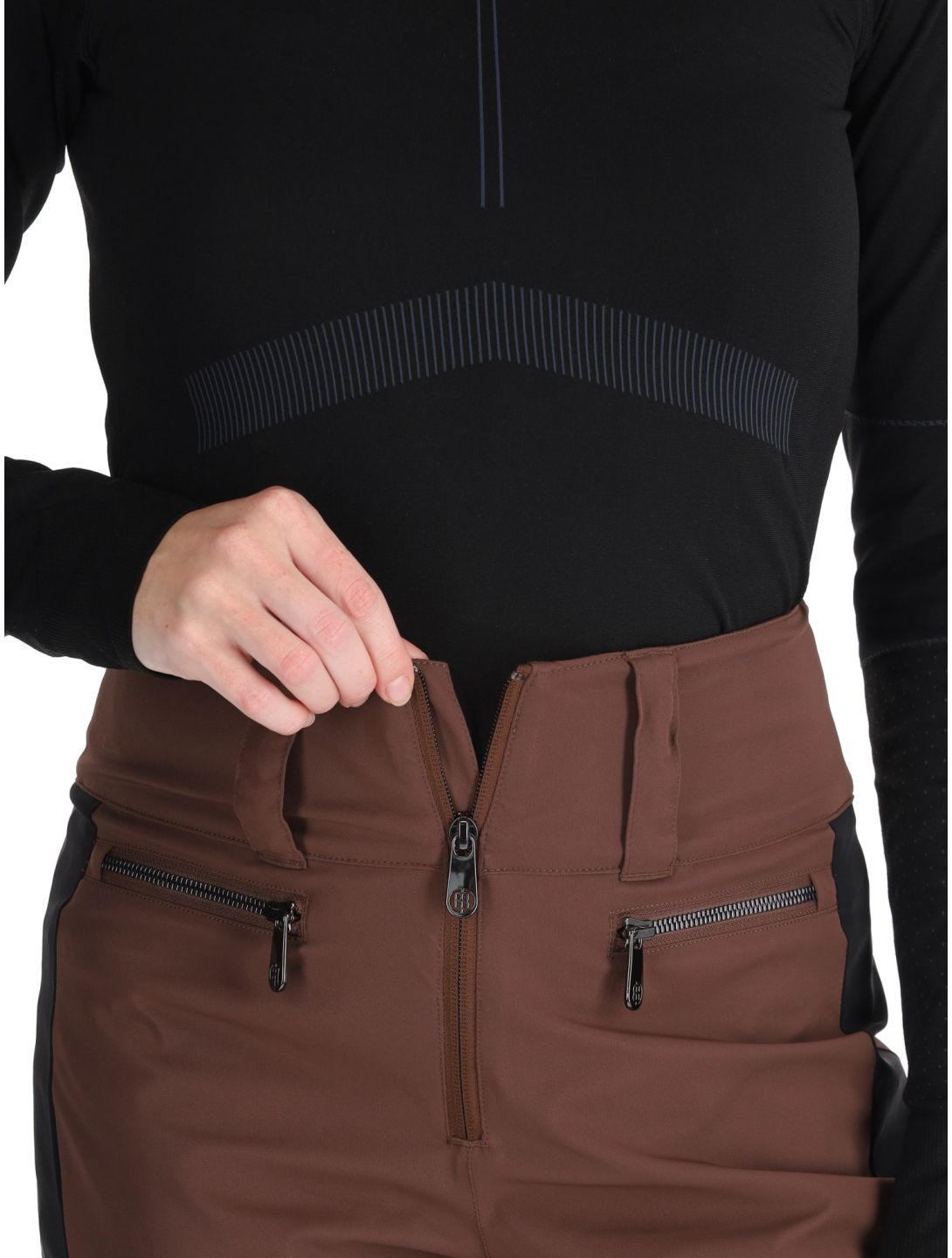 Poivre Blanc, Luxe Sport 24PBH0822/WO pantaloni da sci donna Choco Brown / Black marrone, nero 