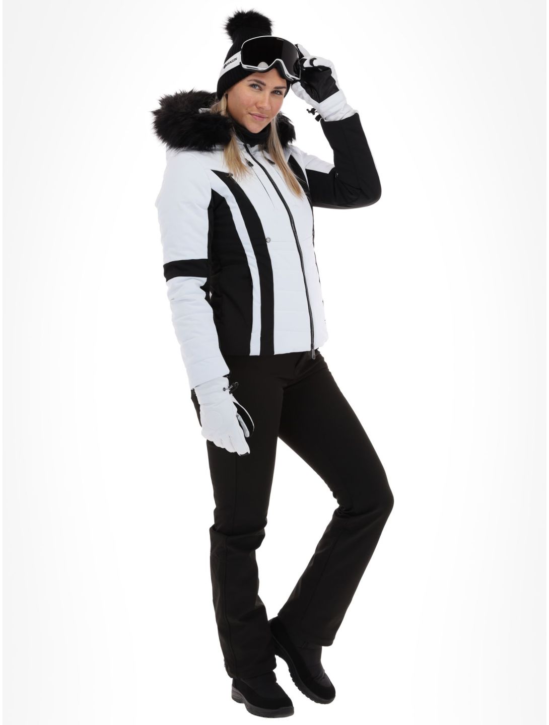 Poivre Blanc, Luxe Sport Line W23-0804-WO giacca sci donna White / Black bianco, nero 