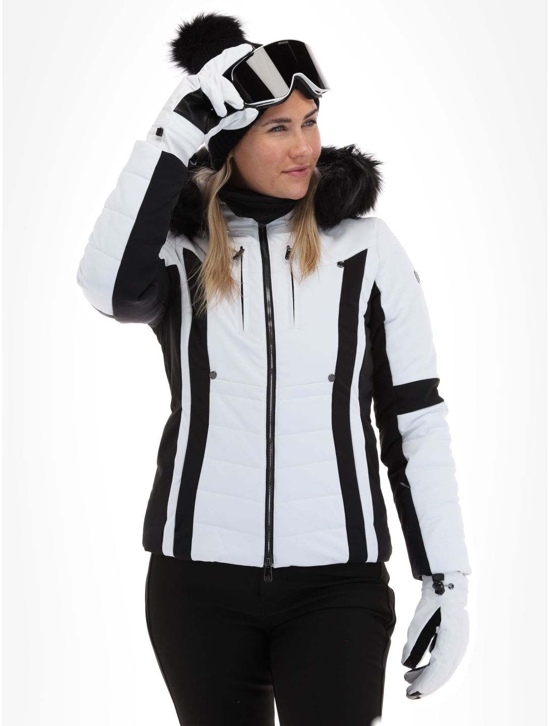 Poivre Blanc, Luxe Sport Line W23-0804-WO giacca sci donna White / Black bianco, nero 