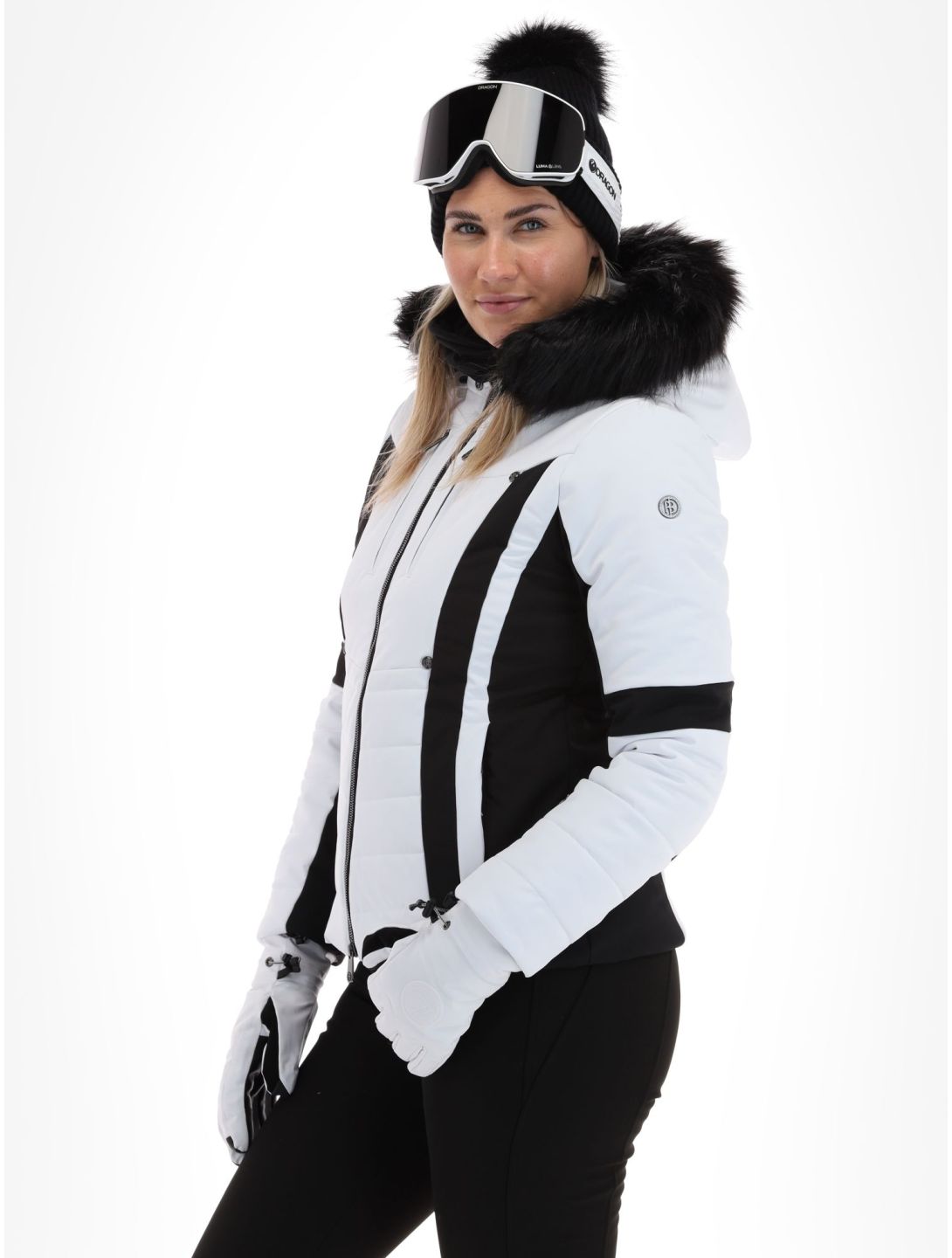 Poivre Blanc, Luxe Sport Line W23-0804-WO giacca sci donna White / Black bianco, nero 