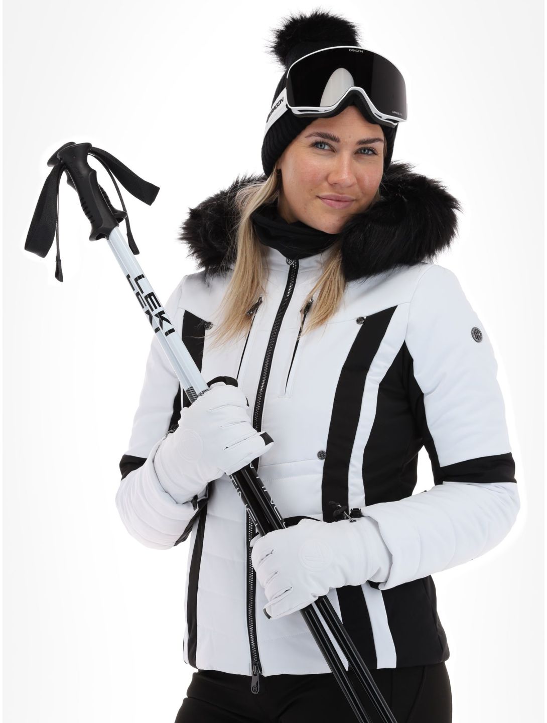 Poivre Blanc, Luxe Sport Line W23-0804-WO giacca sci donna White / Black bianco, nero 