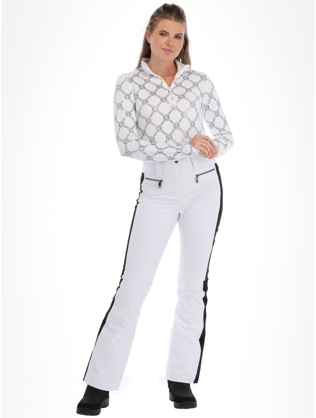 Poivre Blanc, Luxe Sport Line W23-0822-WO pantaloni da sci softshell donna White / Black bianco, nero 