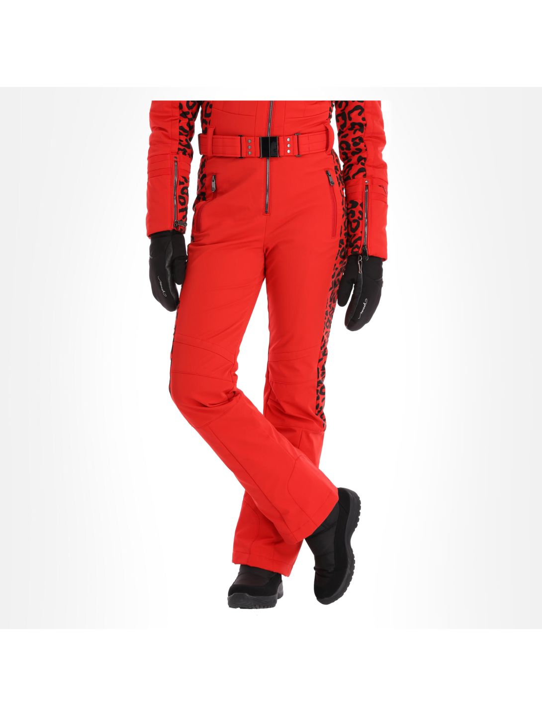 Poivre Blanc, Stretch Ski Overall completo sci donna leopard scarlet rosso 