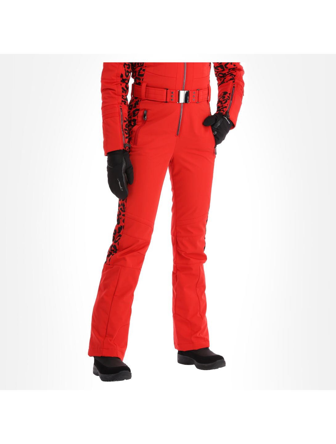 Poivre Blanc, Stretch Ski Overall completo sci donna leopard scarlet rosso 