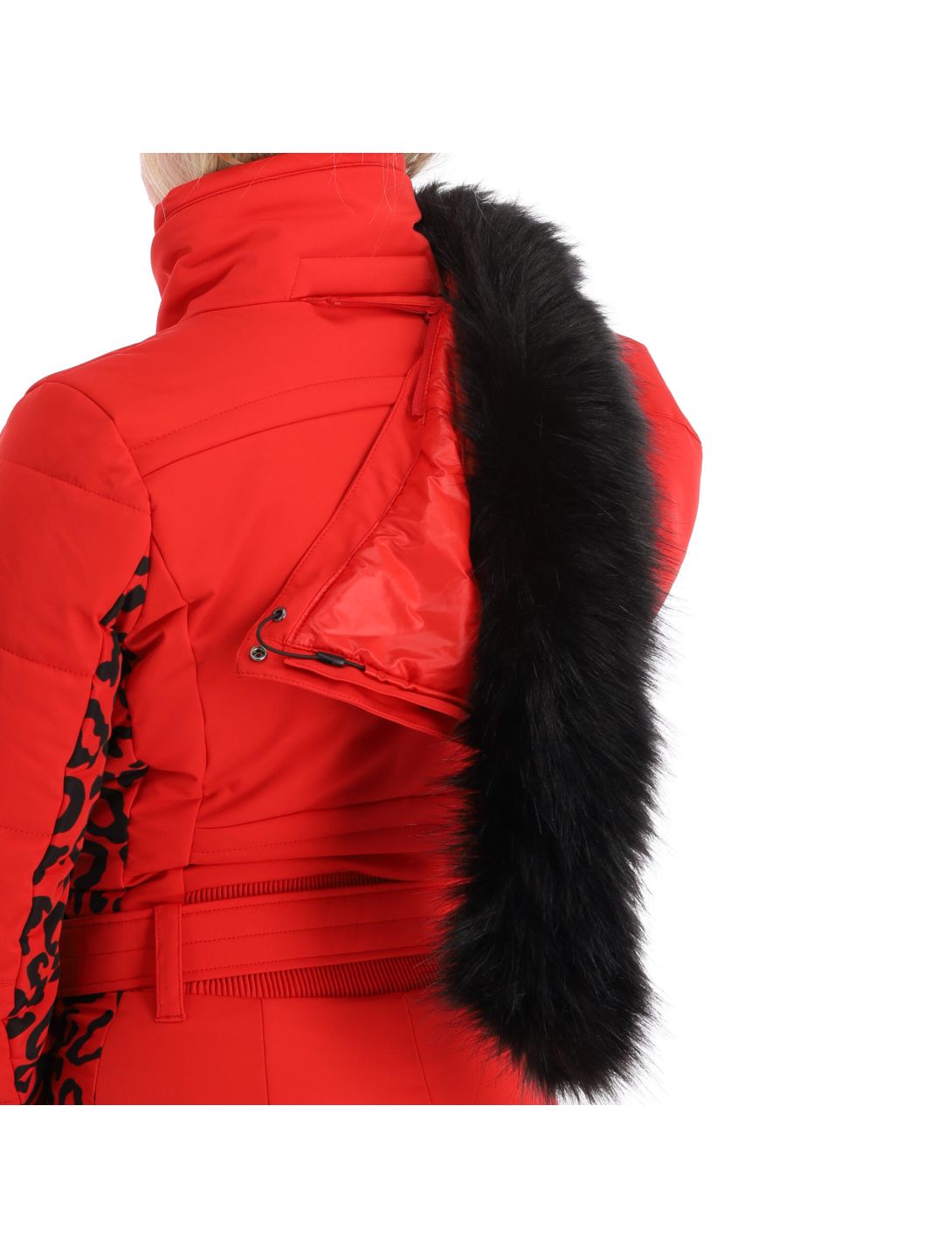 Poivre Blanc, Stretch Ski Overall completo sci donna leopard scarlet rosso 