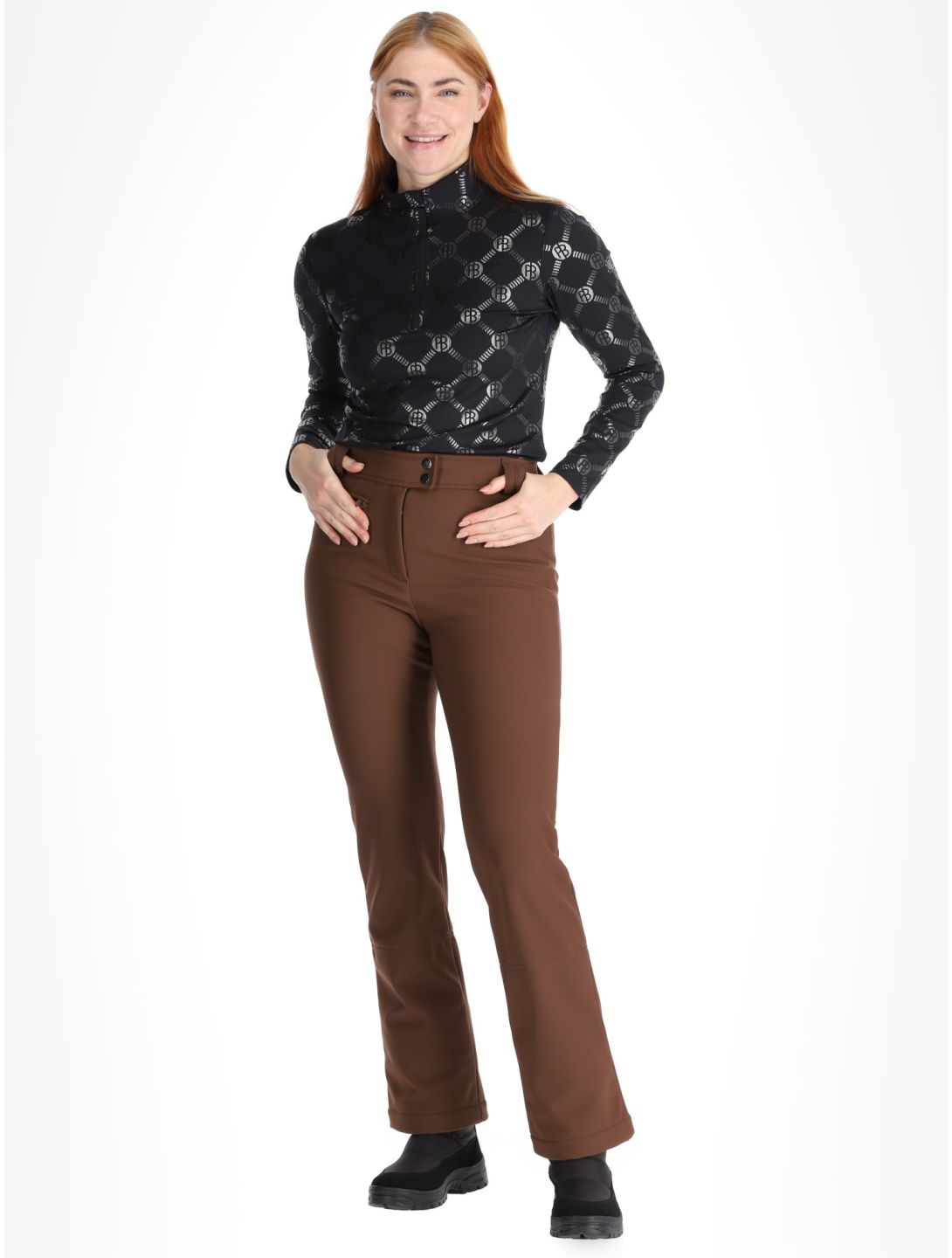 Poivre Blanc, Traditional 24PBH1120/WO/A pantaloni da sci softshell donna Choco Brown marrone 