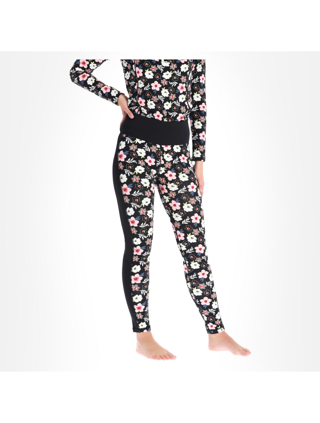 Poivre Blanc, W20-1920-Wo pantaloni termici donna multicolour garden nero