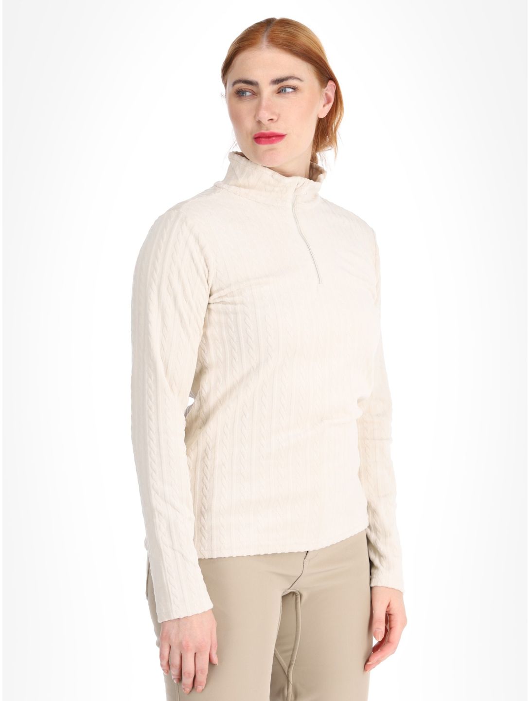 Protest, PRTGAIL 1/4 zip maglione donna Kitoff White bianco 