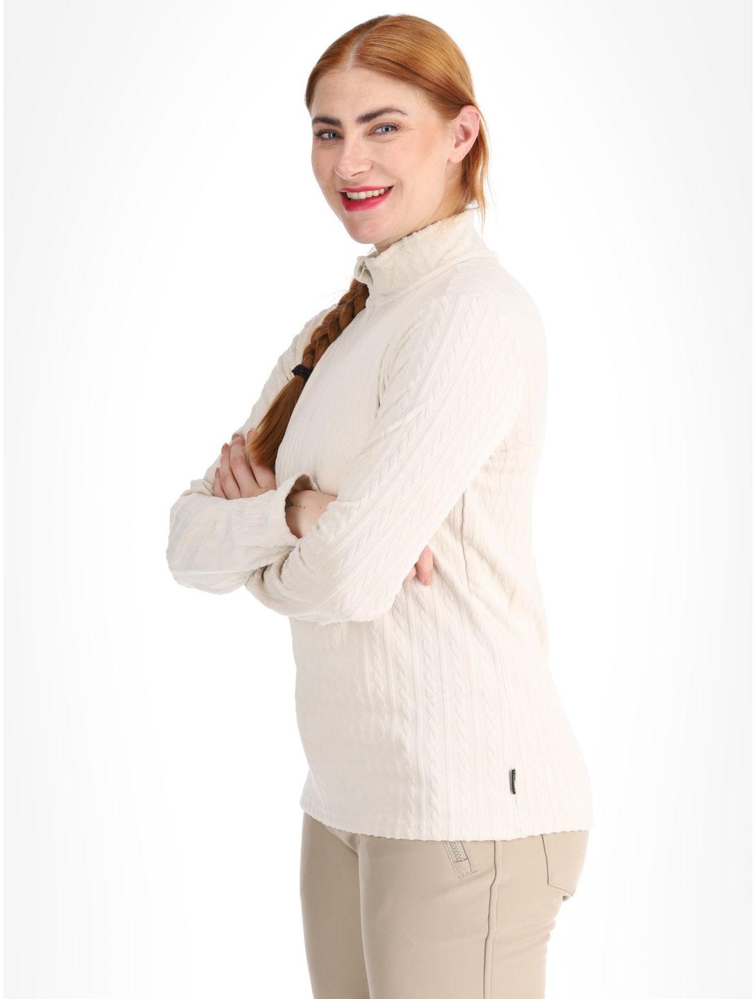 Protest, PRTGAIL 1/4 zip maglione donna Kitoff White bianco 