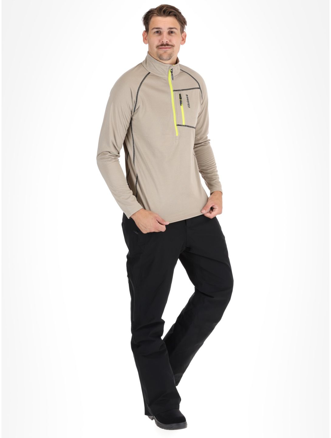 Protest, PRTKODY 1/4 zip maglione uomo Bamboo Beige beige 