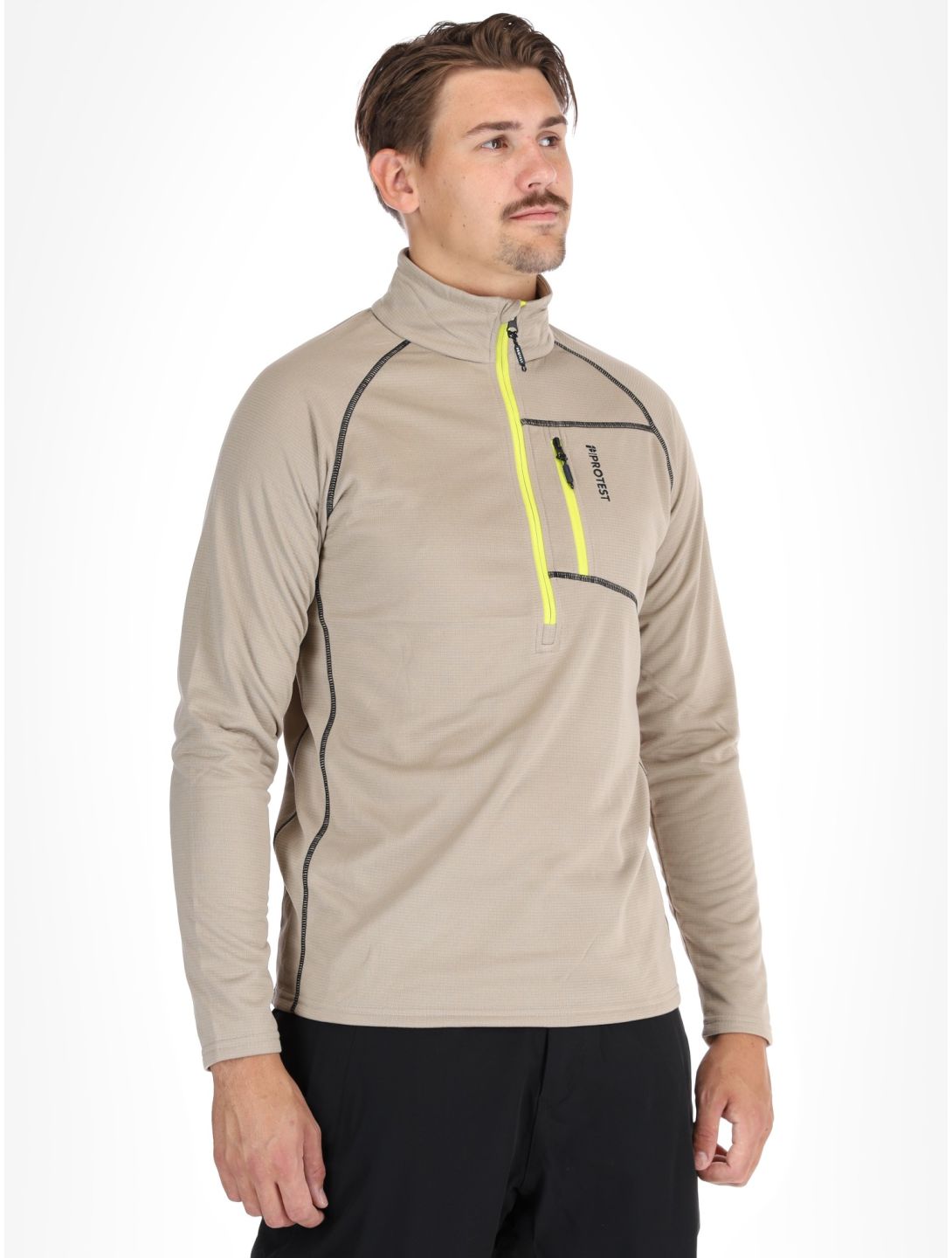 Protest, PRTKODY 1/4 zip maglione uomo Bamboo Beige beige 