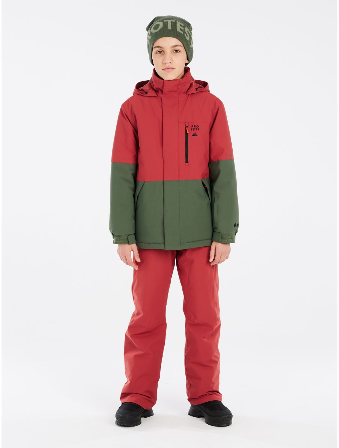 Protest, PRTSAVER JR giacca sci bambino Barn Red rosso, verde 