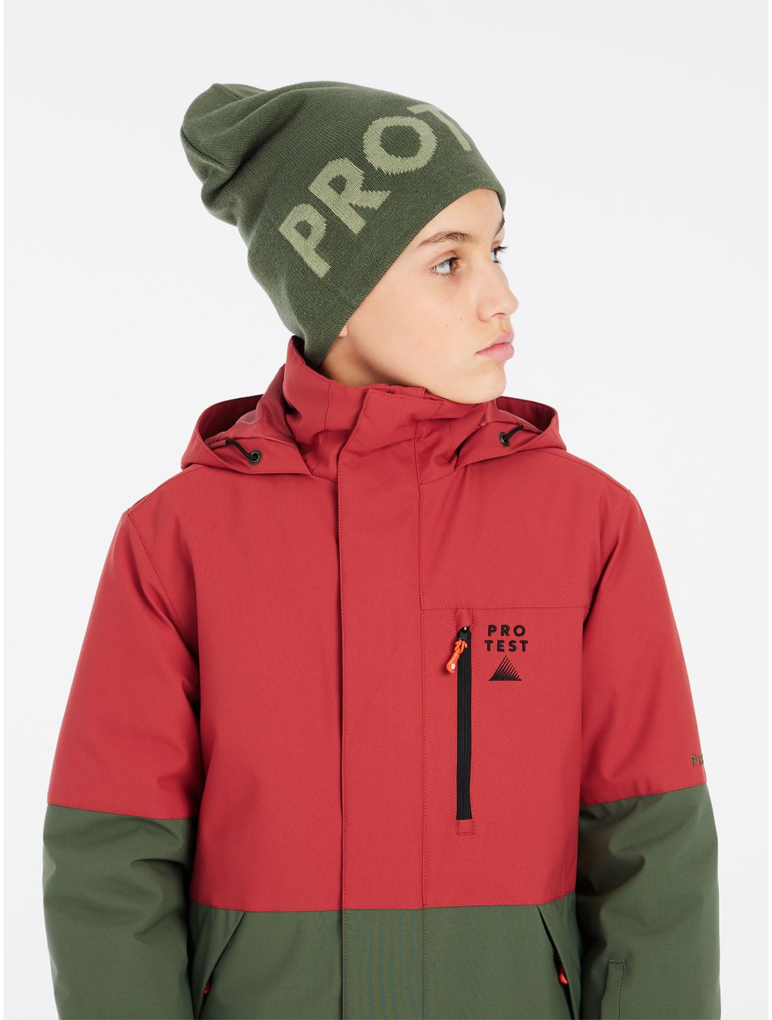 Protest, PRTSAVER JR giacca sci bambino Barn Red rosso, verde 