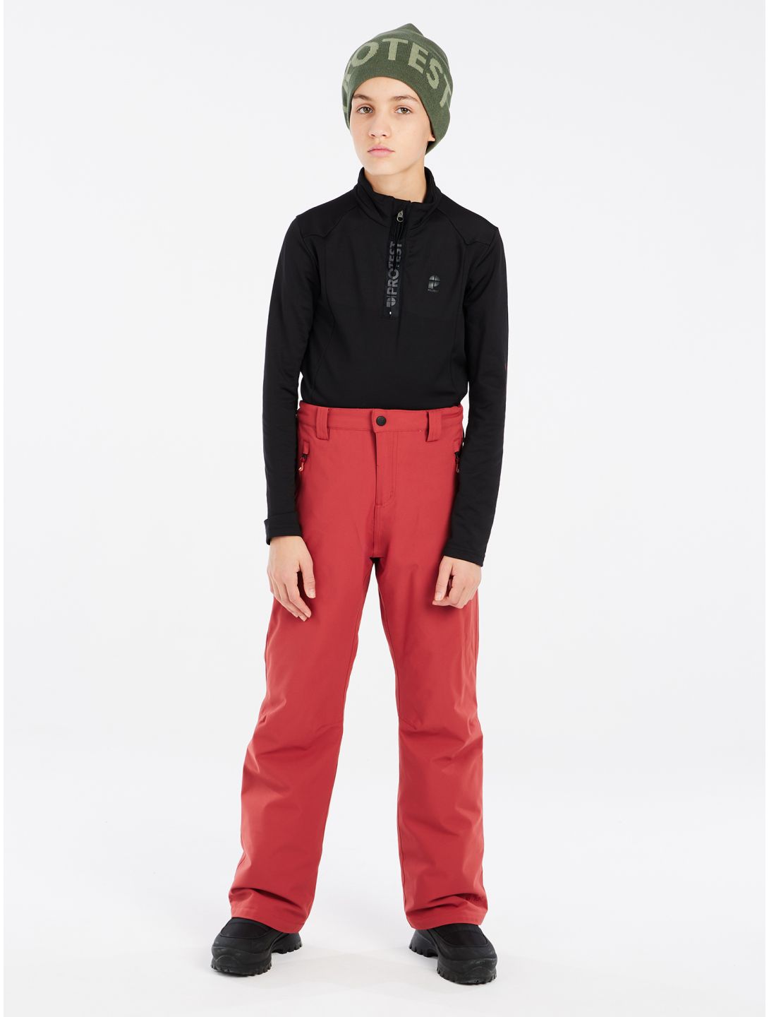 Protest, PRTSTERIO JR pantaloni da sci bambino Barn Red rosso 