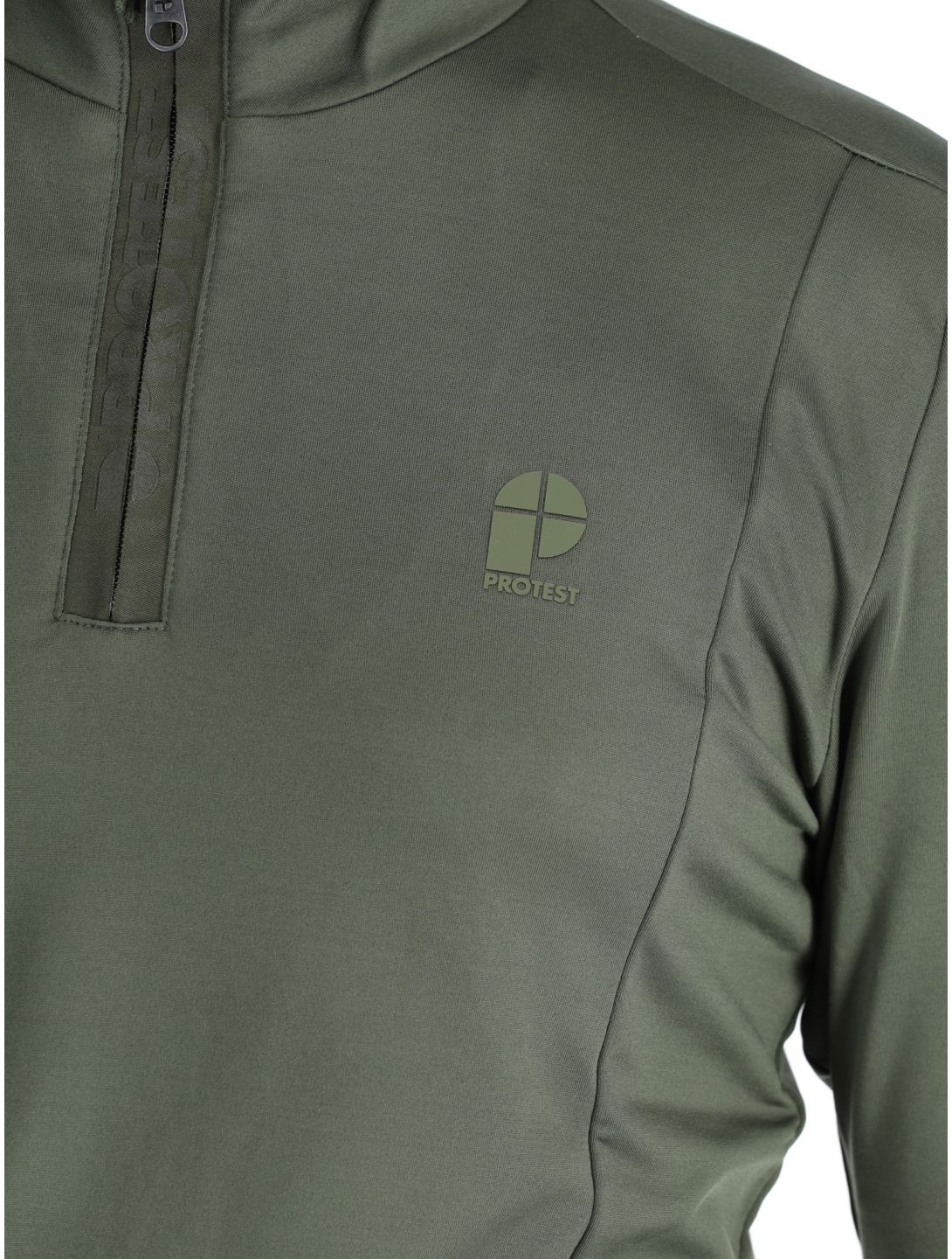 Protest, REWILL 1/4 zip top maglione uomo Thyme verde 