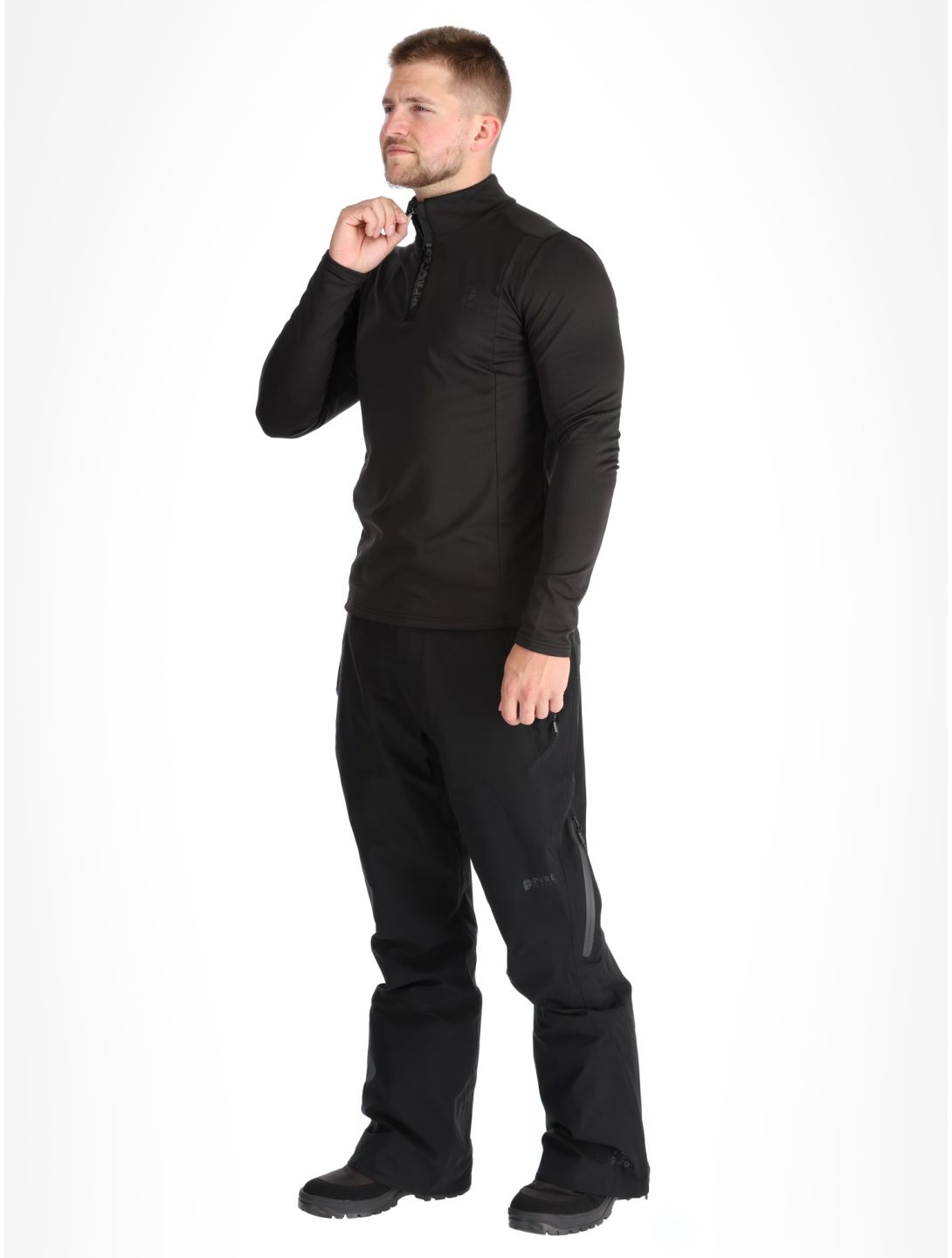 Protest, REWILL 1/4 zip top maglione uomo True Black nero 