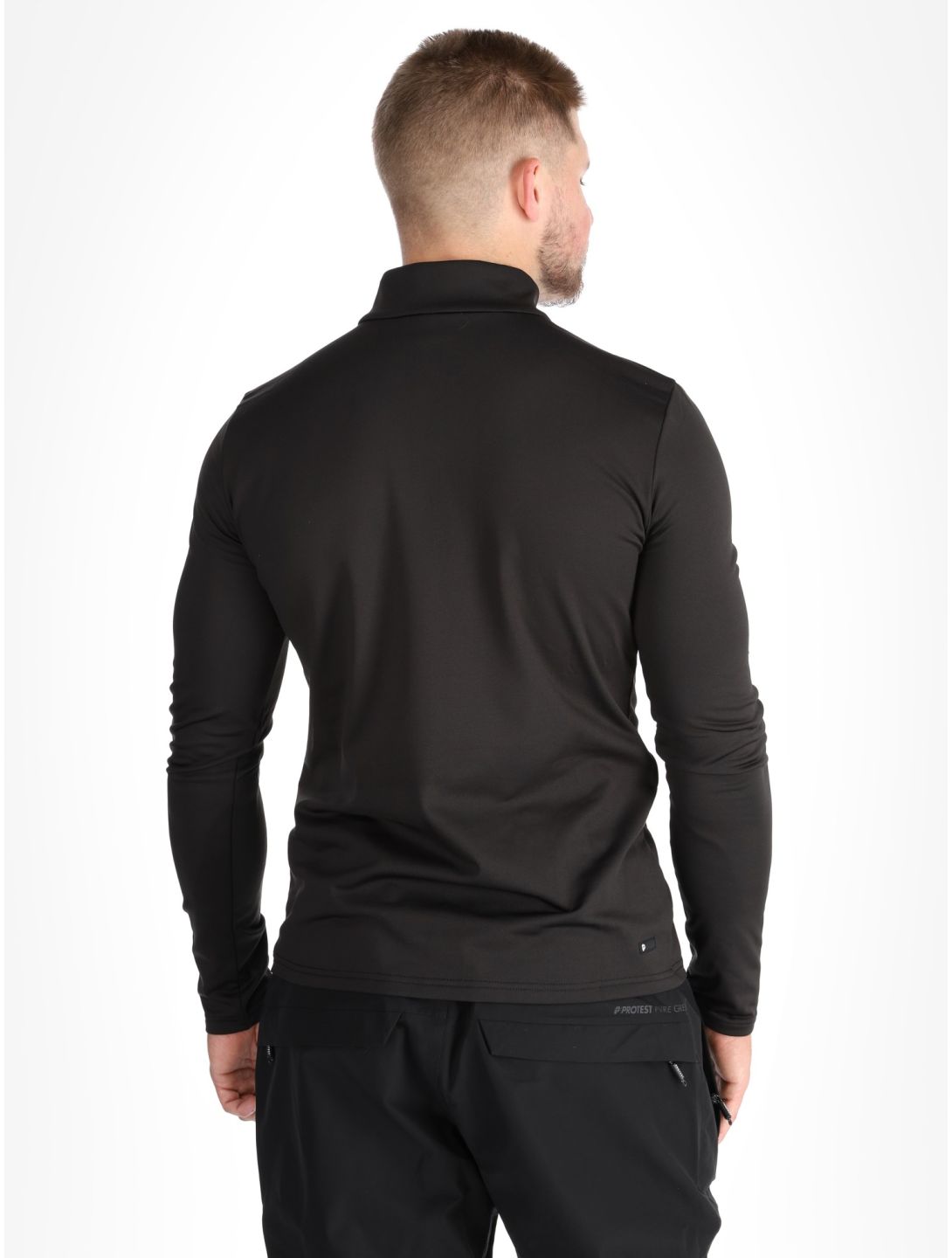 Protest, REWILL 1/4 zip top maglione uomo True Black nero 