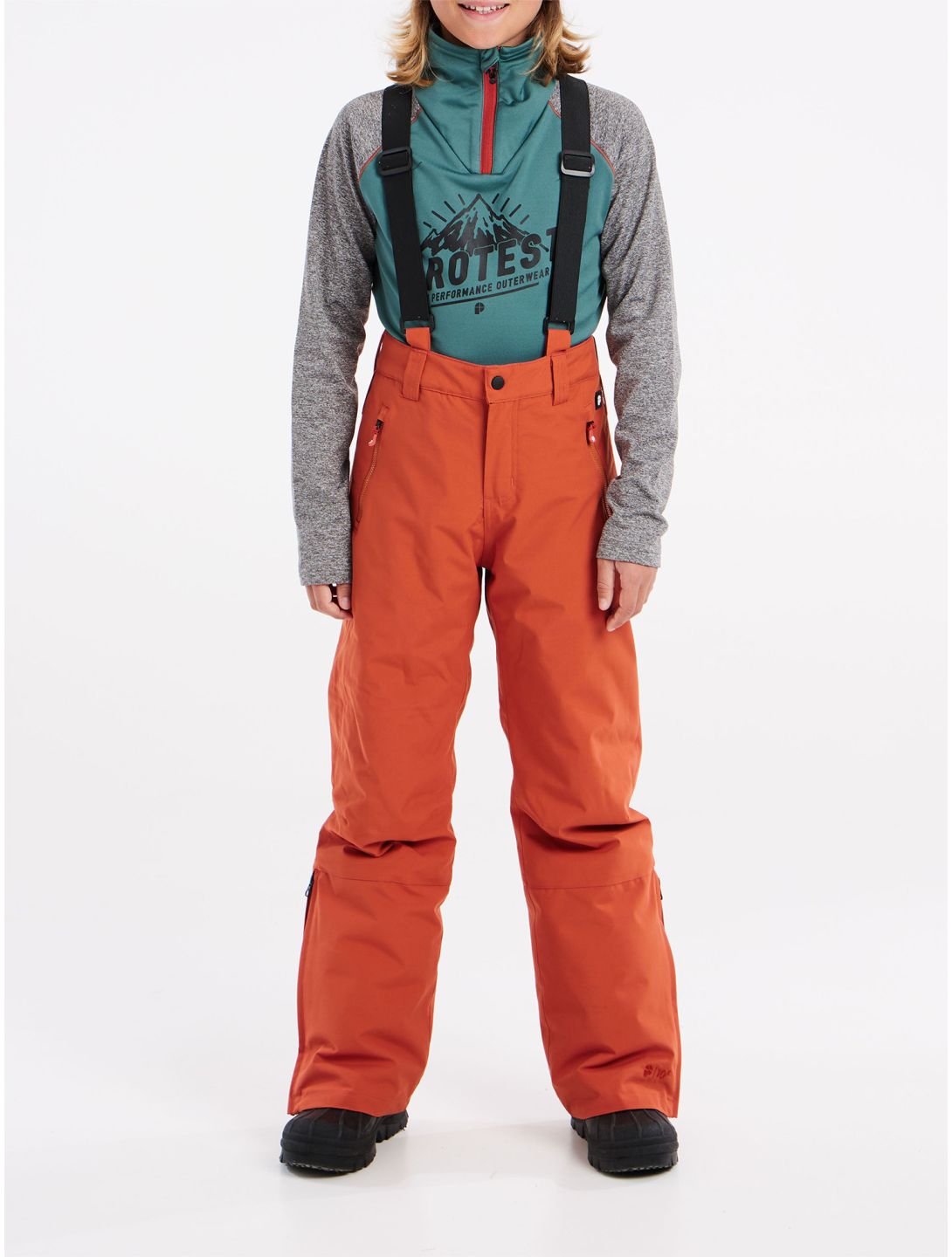 Protest, Spiket Jr pantaloni da sci bambino Brick Orange arancio 