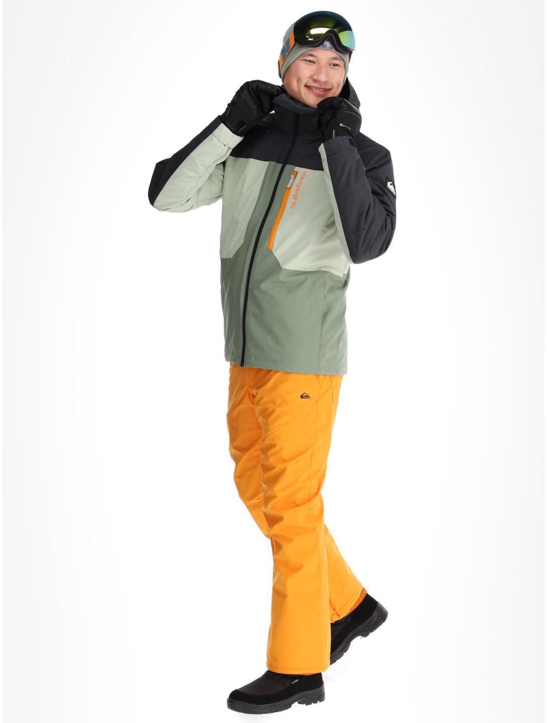 Quiksilver, Dawson giacca sci uomo Sea Spray nero, verde 