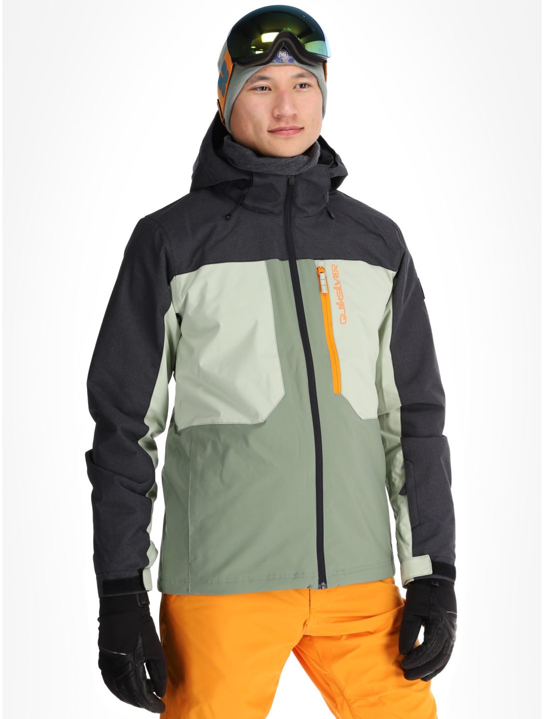 Quiksilver, Dawson giacca sci uomo Sea Spray nero, verde 