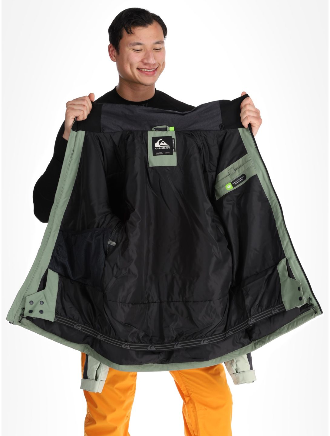 Quiksilver, Dawson giacca sci uomo Sea Spray nero, verde 