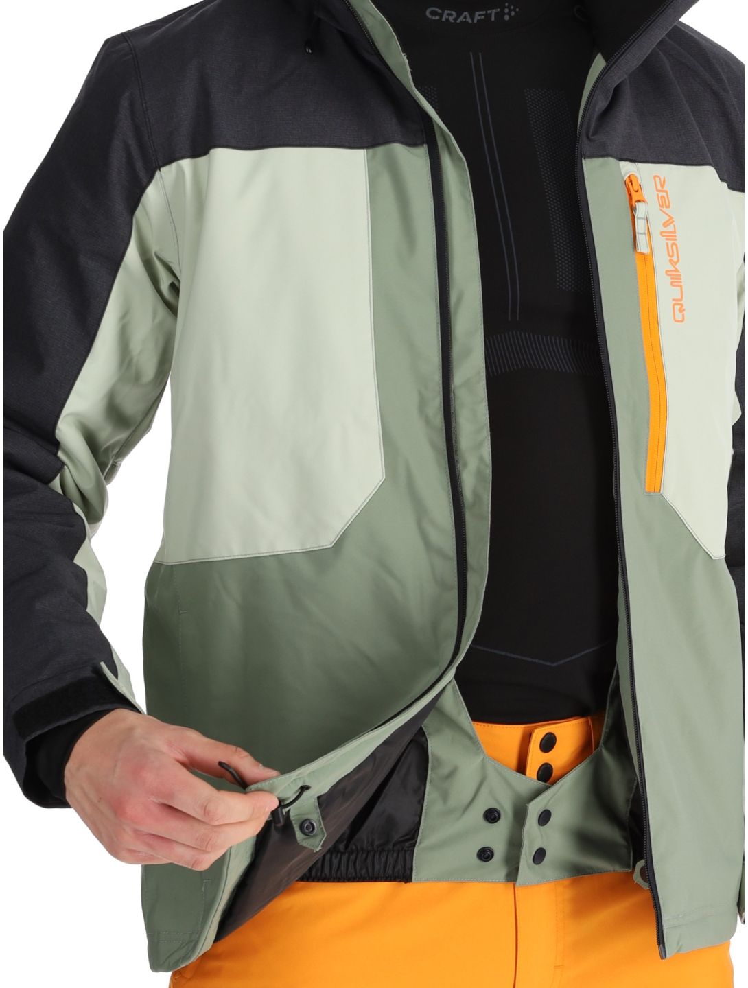 Quiksilver, Dawson giacca sci uomo Sea Spray nero, verde 