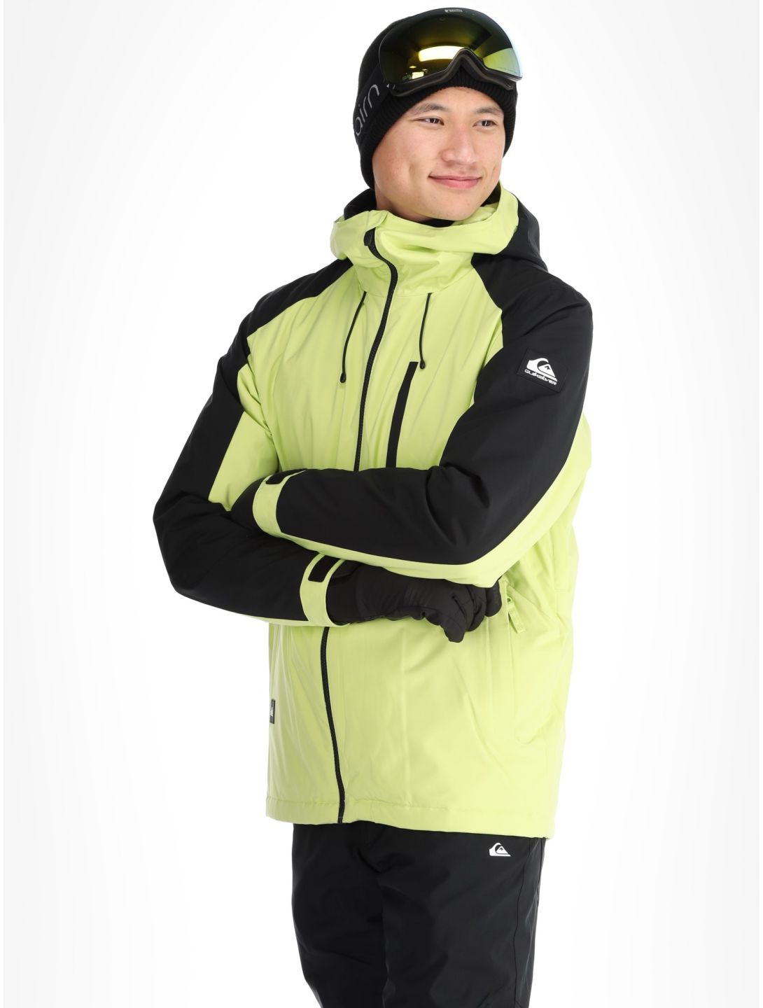 Quiksilver, Mission Block giacca sci uomo Celery Green nero, verde 