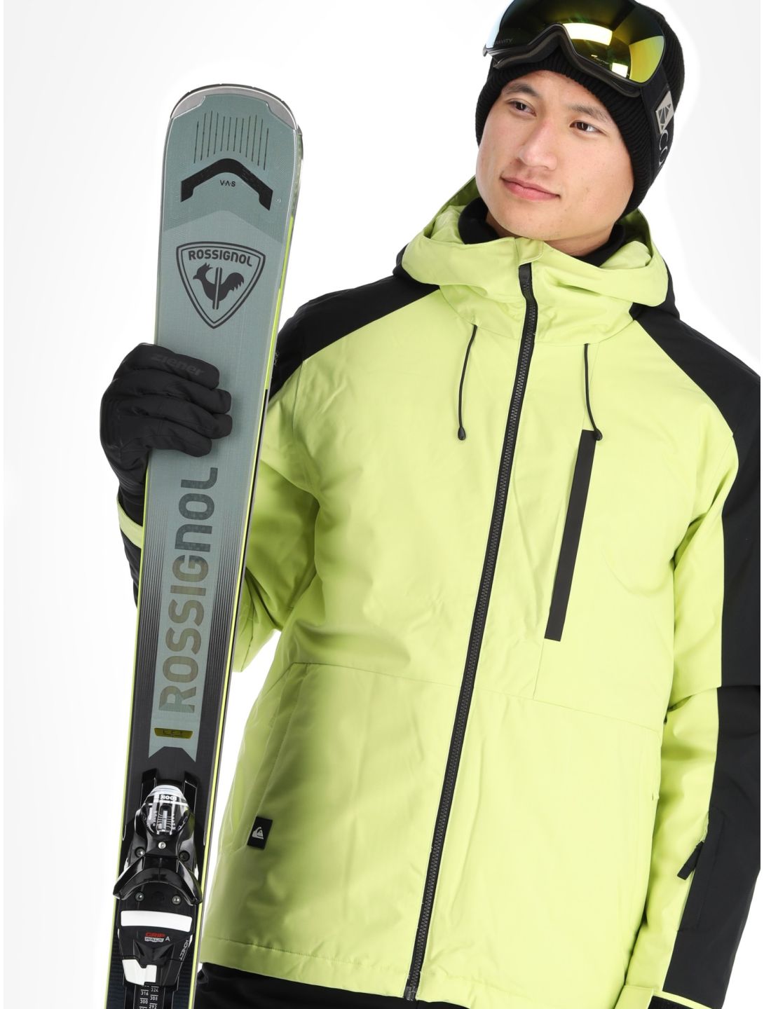 Quiksilver, Mission Block giacca sci uomo Celery Green nero, verde 