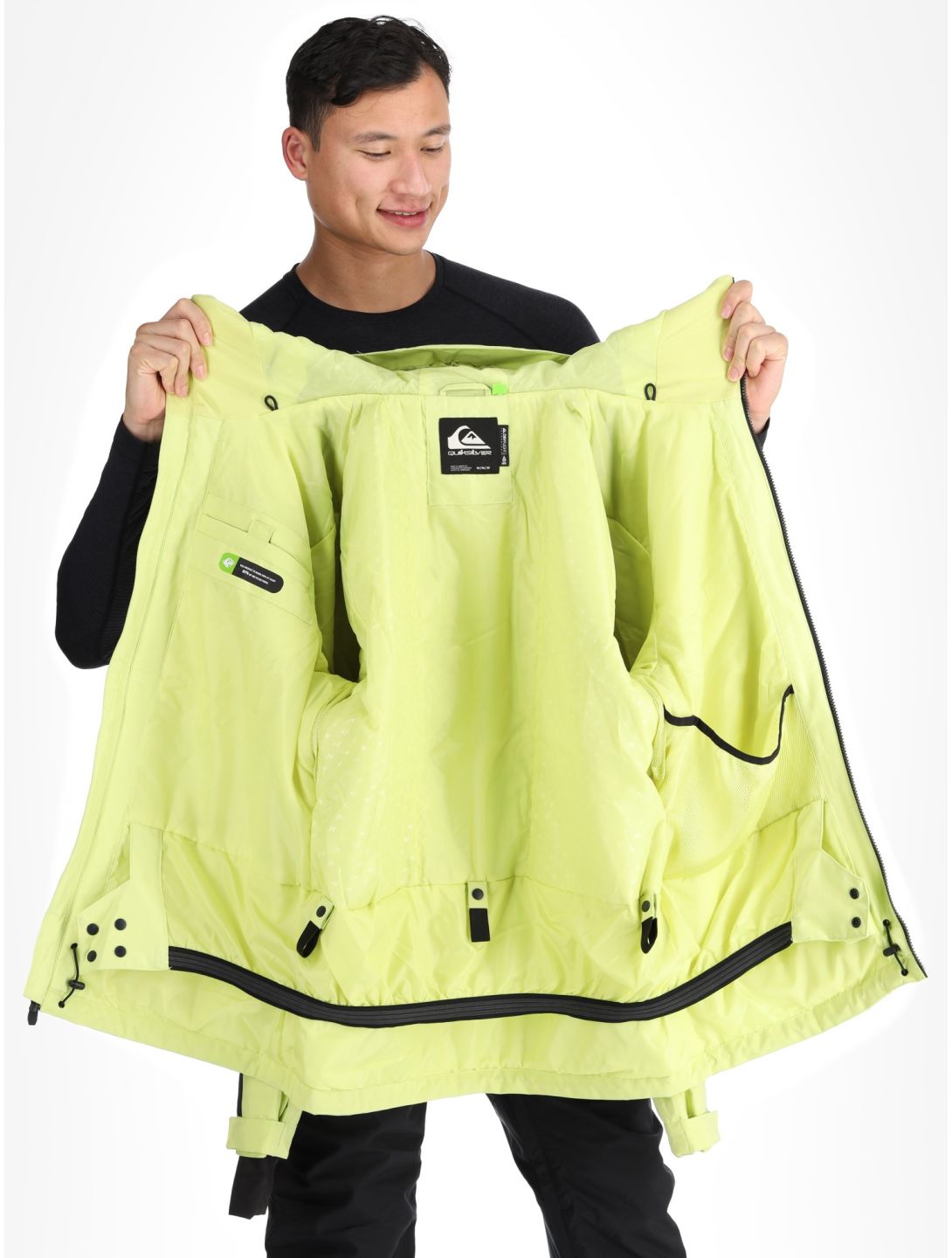 Quiksilver, Mission Block giacca sci uomo Celery Green nero, verde 