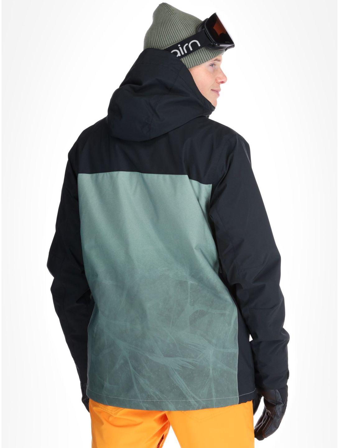 Quiksilver, Morton giacca sci uomo Gradient Iced Sea Spray nero, verde 