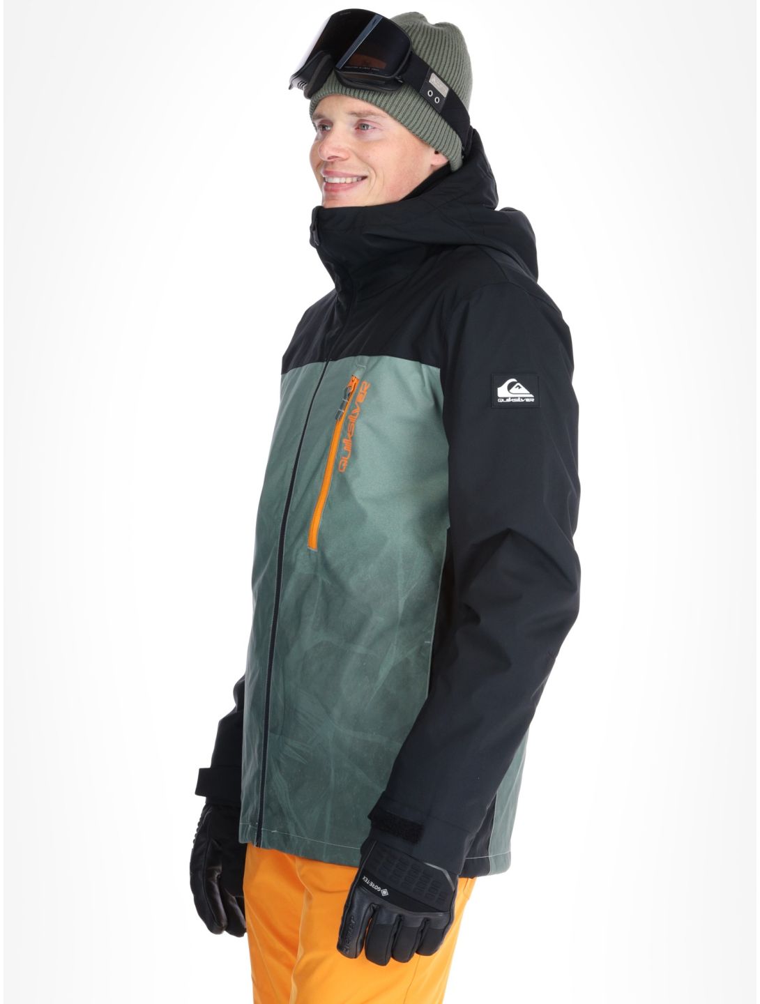 Quiksilver, Morton giacca sci uomo Gradient Iced Sea Spray nero, verde 