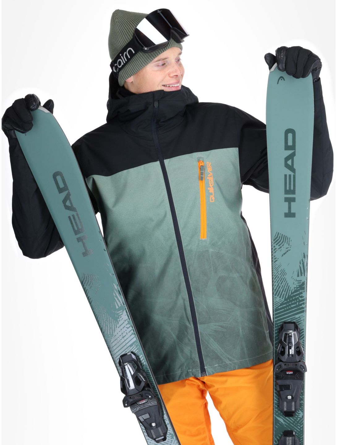 Quiksilver, Morton giacca sci uomo Gradient Iced Sea Spray nero, verde 