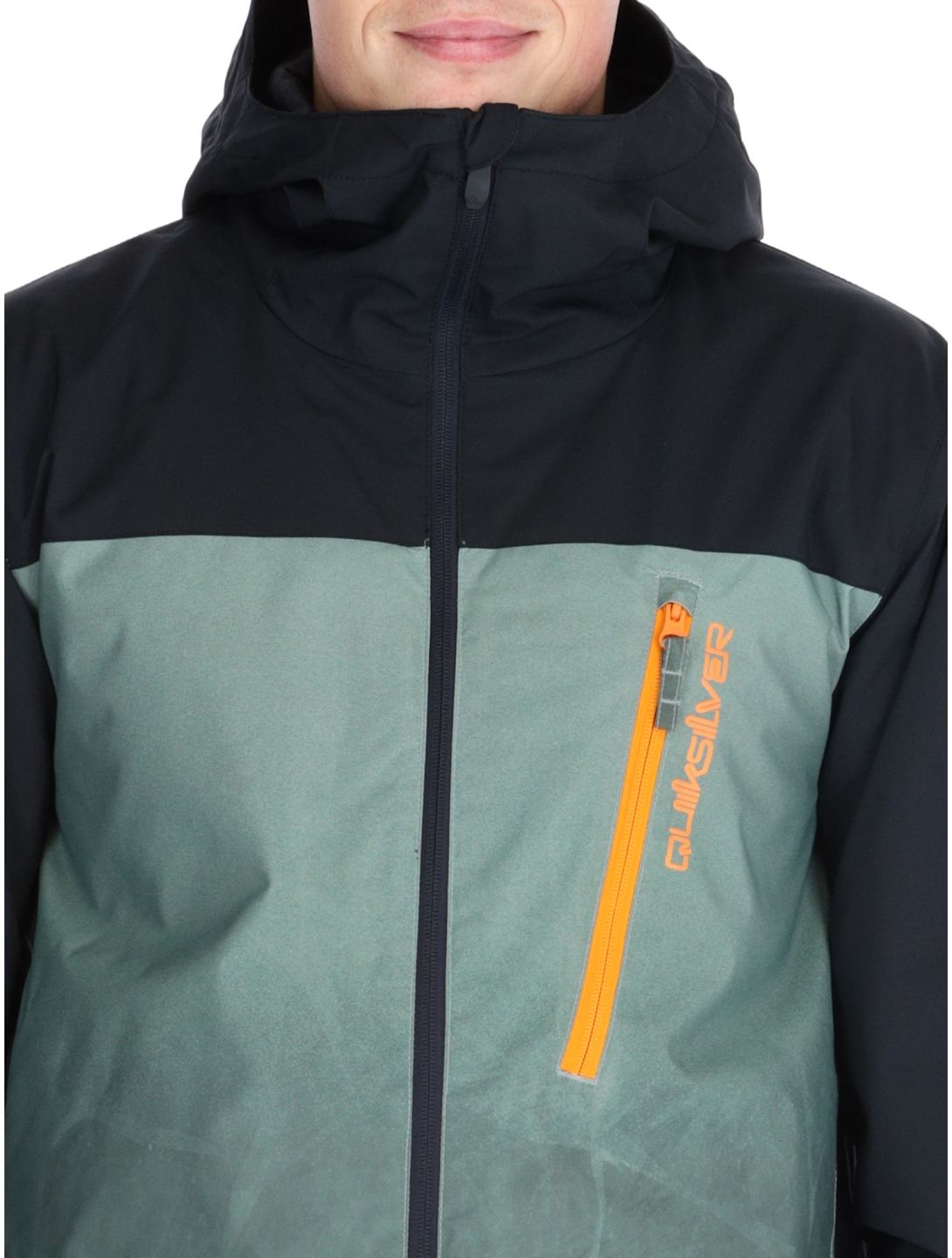 Quiksilver, Morton giacca sci uomo Gradient Iced Sea Spray nero, verde 