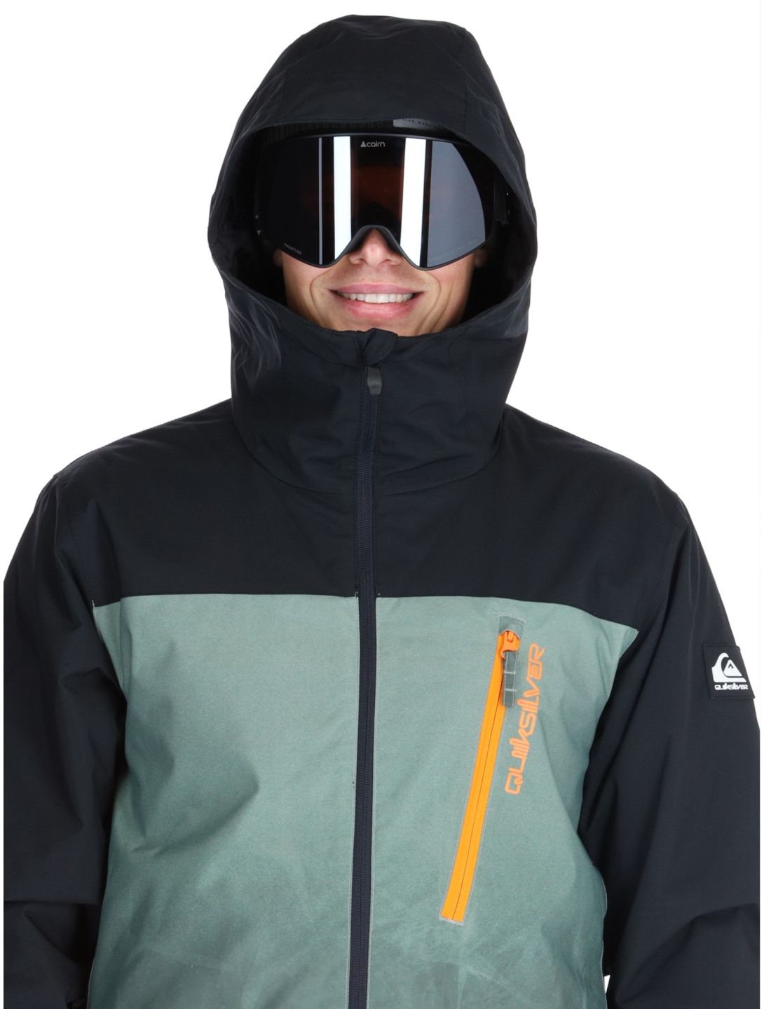 Quiksilver, Morton giacca sci uomo Gradient Iced Sea Spray nero, verde 