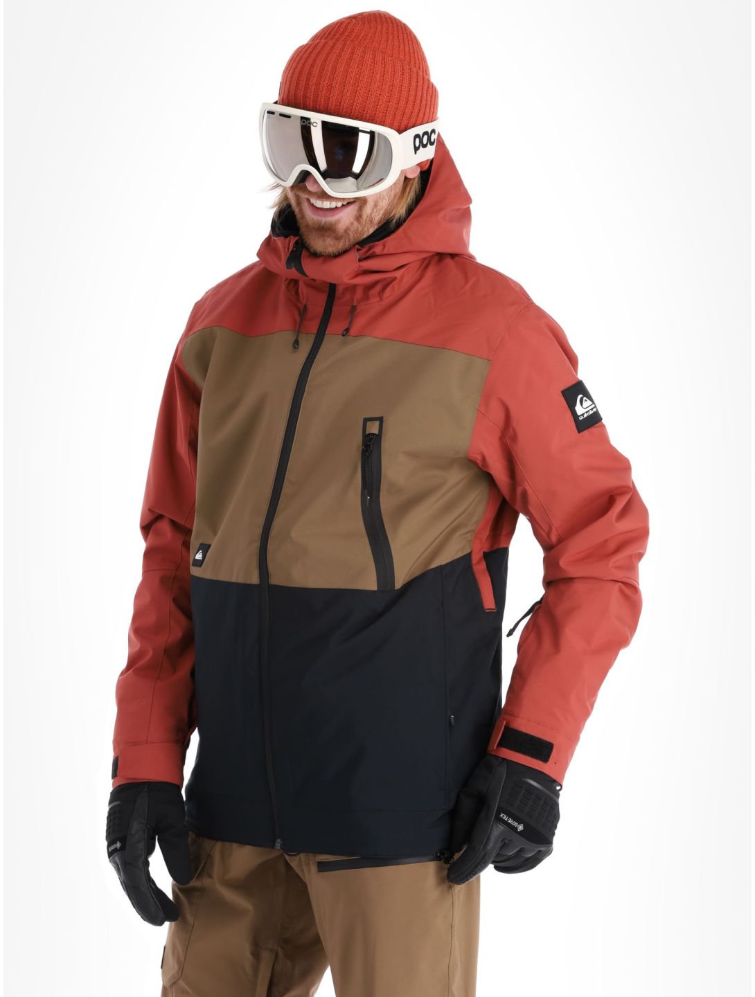 Quiksilver, Sycamore giacca sci uomo Cub marrone, nero, rosso 