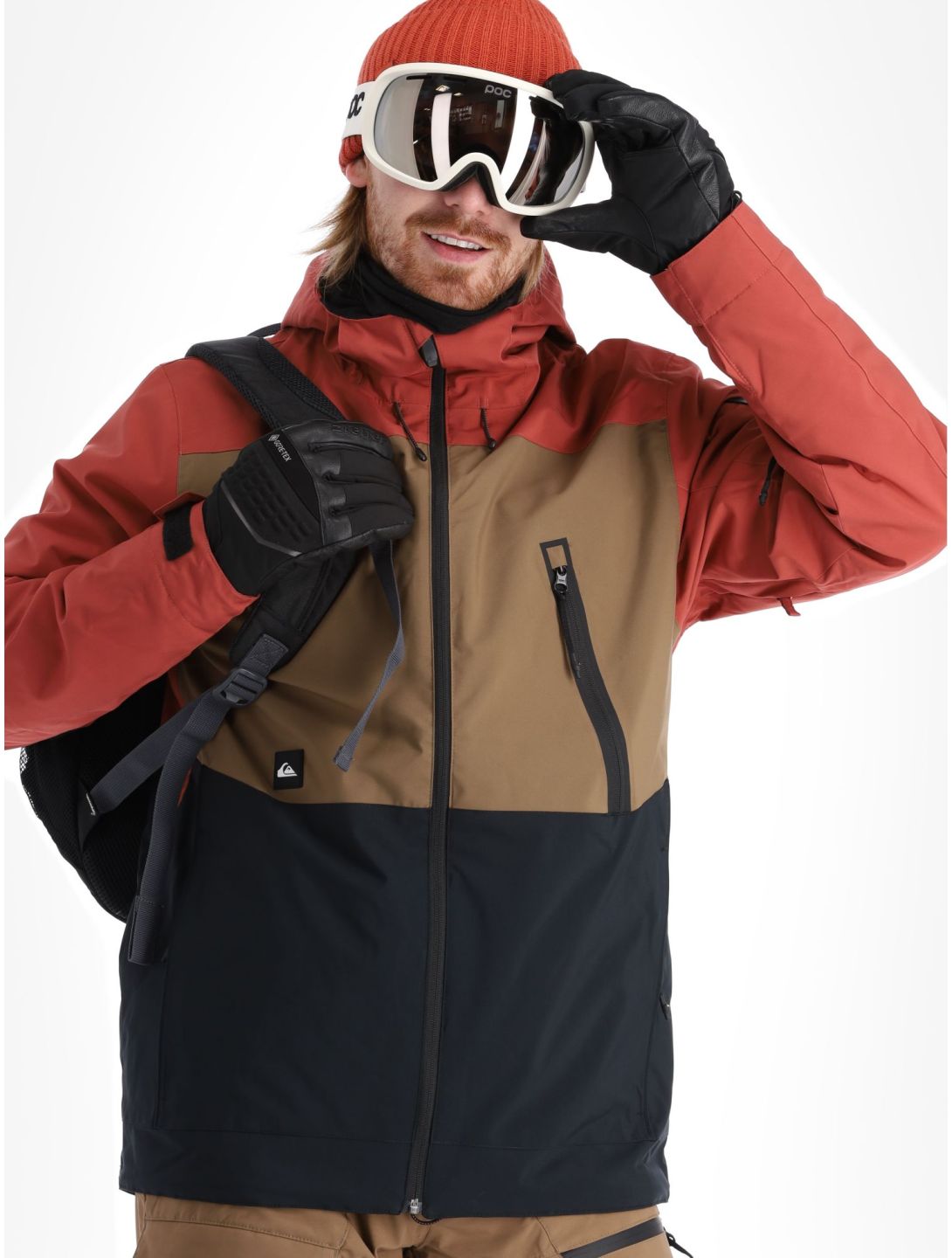 Quiksilver, Sycamore giacca sci uomo Cub marrone, nero, rosso 