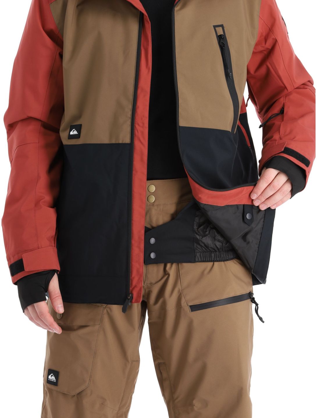 Quiksilver, Sycamore giacca sci uomo Cub marrone, nero, rosso 