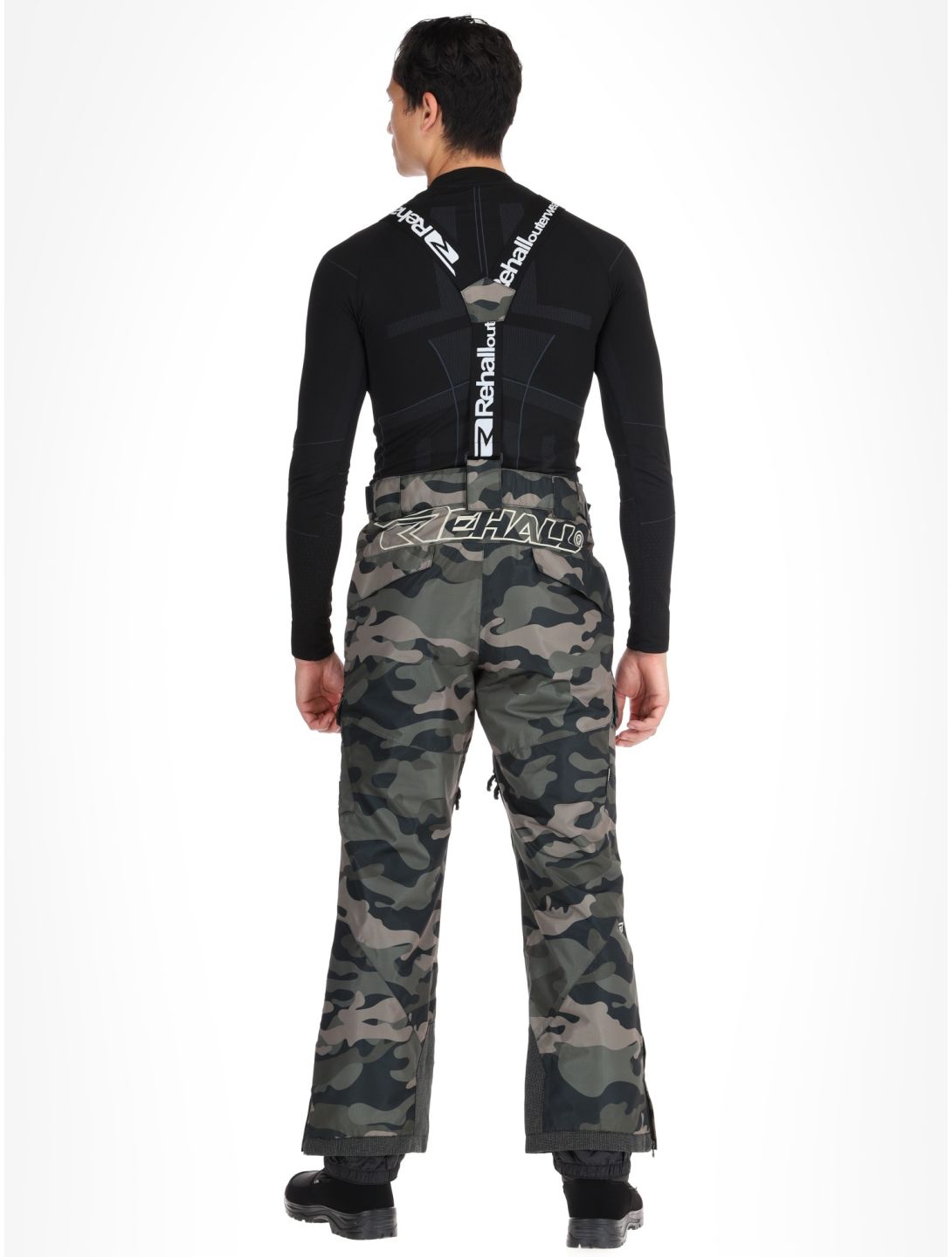 Rehall, Backbone-R pantaloni da sci uomo Camo Black nero, verde 