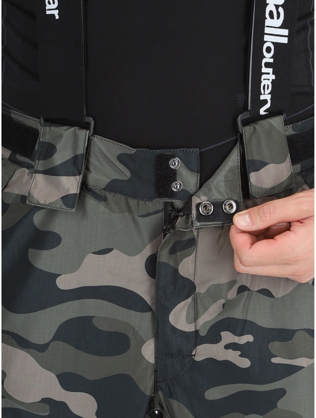 Rehall, Backbone-R pantaloni da sci uomo Camo Black nero, verde 