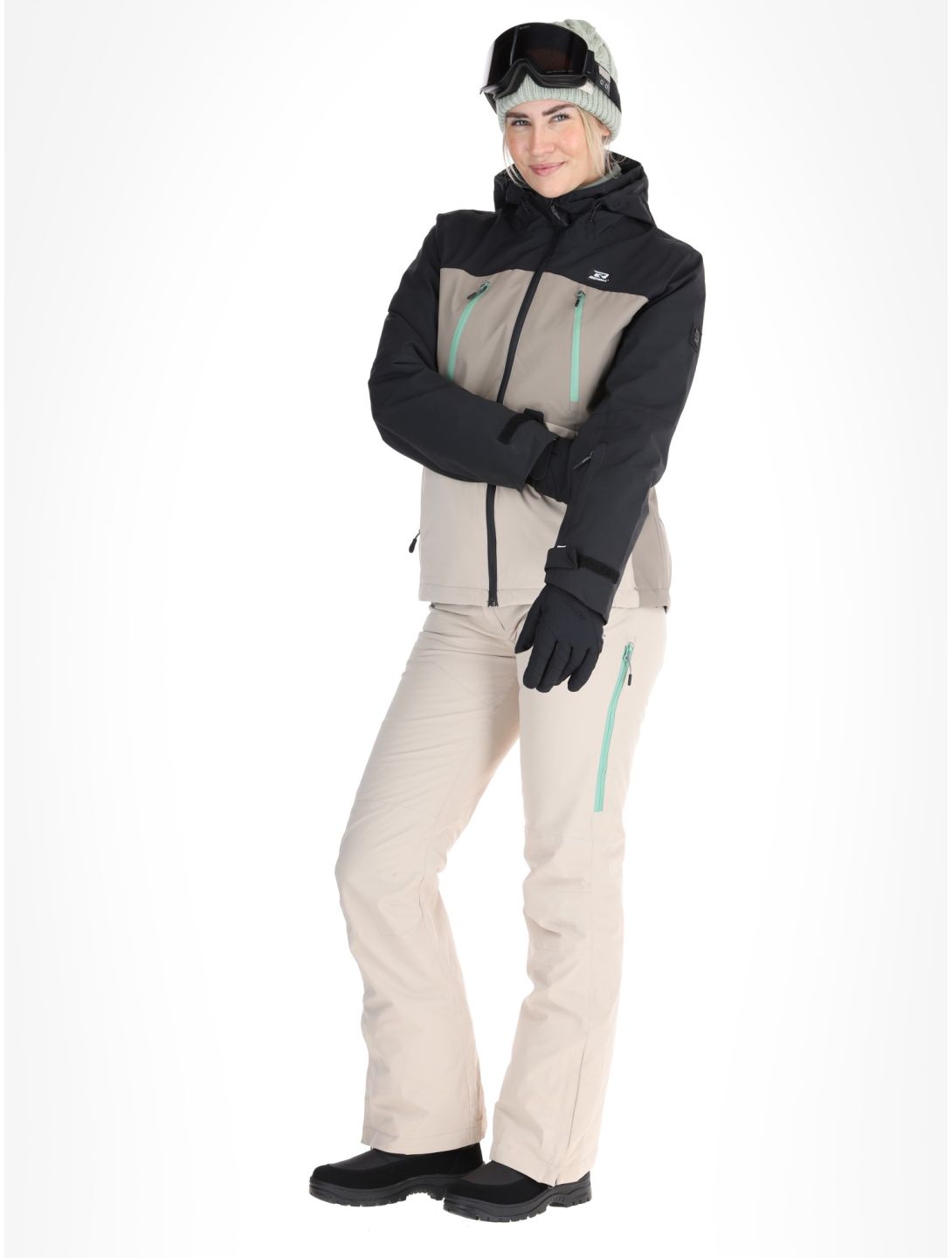 Rehall, Meave-R giacca sci donna Feldspar beige, nero, verde 