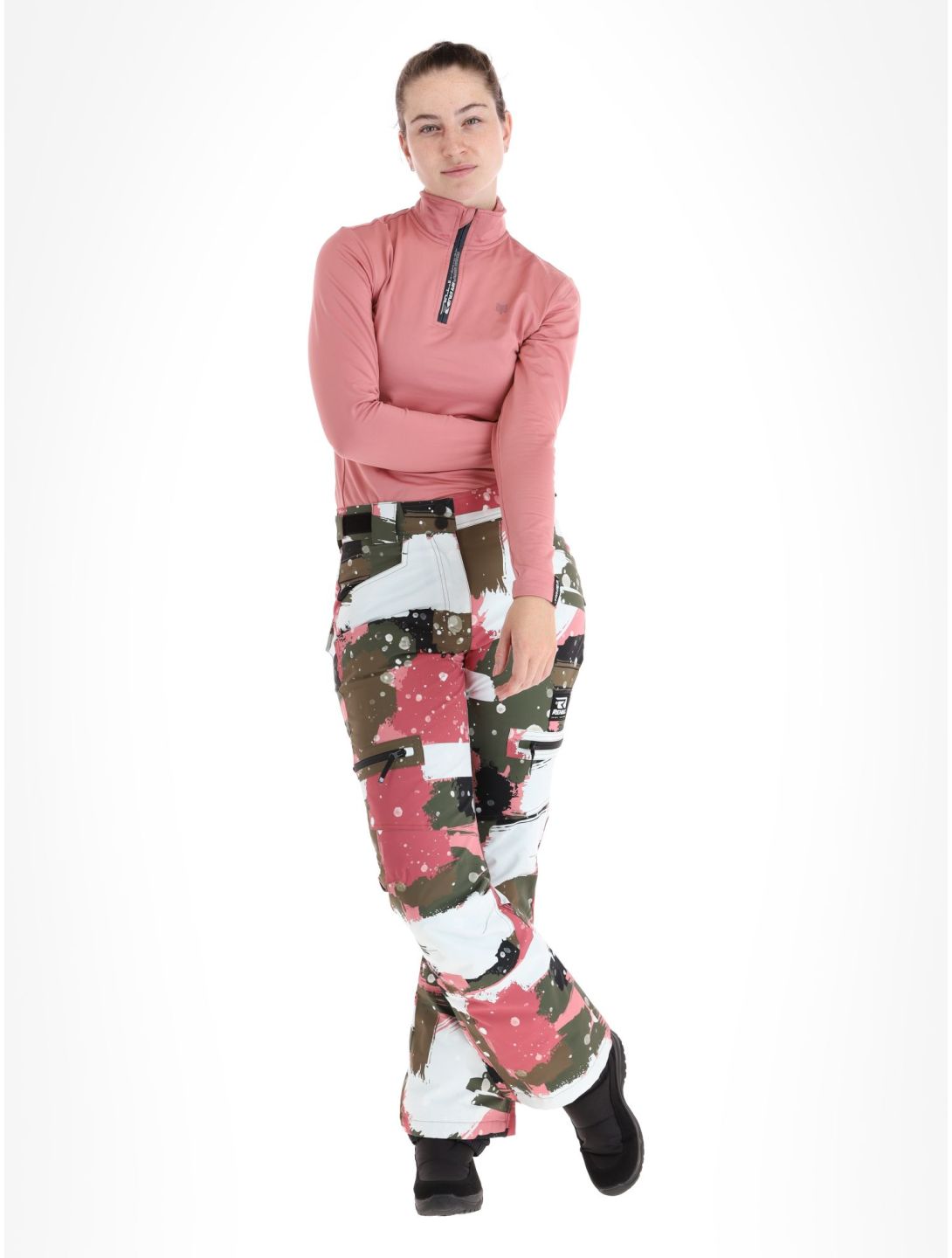 Rehall, Nori-R pantaloni da sci donna Camo Abstract Rose multicolorato, rosa 