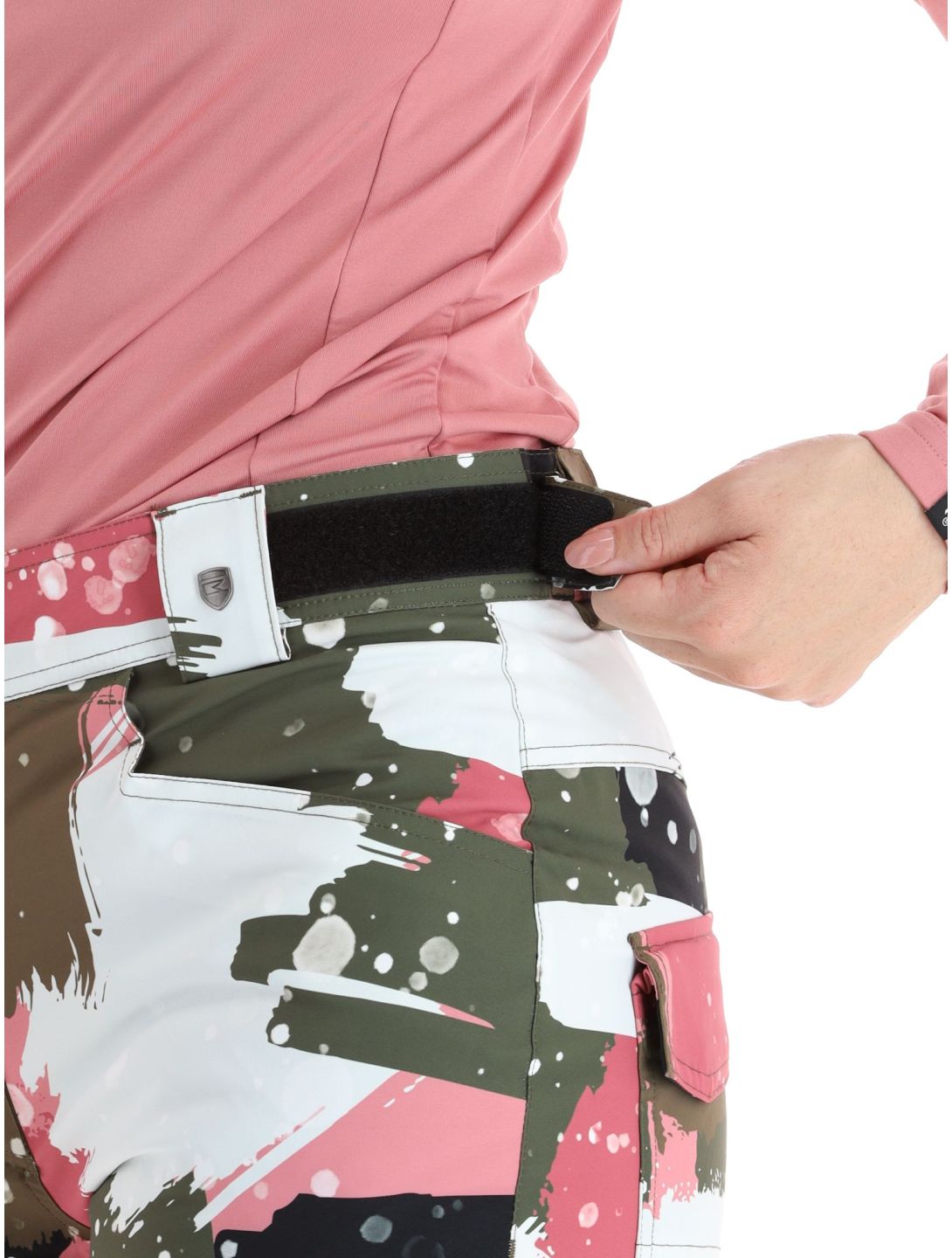 Rehall, Nori-R pantaloni da sci donna Camo Abstract Rose multicolorato, rosa 