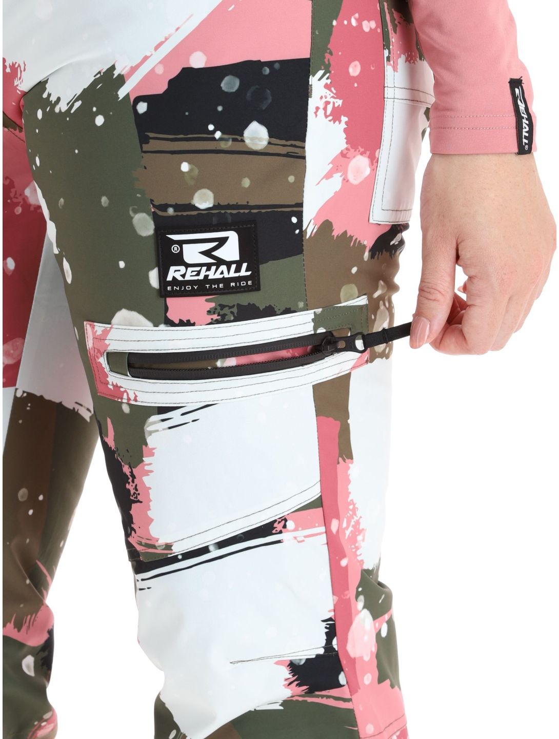 Rehall, Nori-R pantaloni da sci donna Camo Abstract Rose multicolorato, rosa 