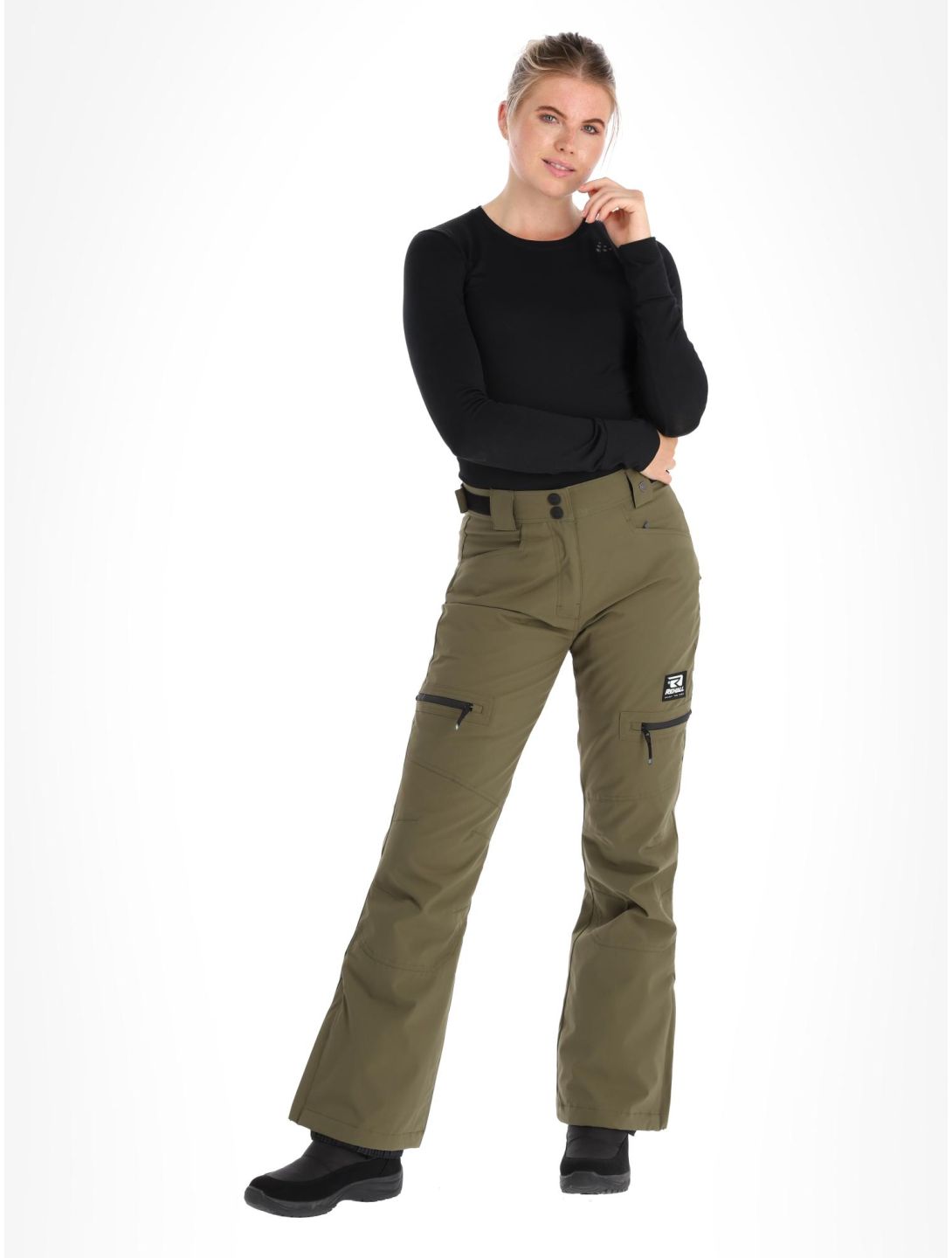 Rehall, Nori-R pantaloni da sci donna Olive verde 