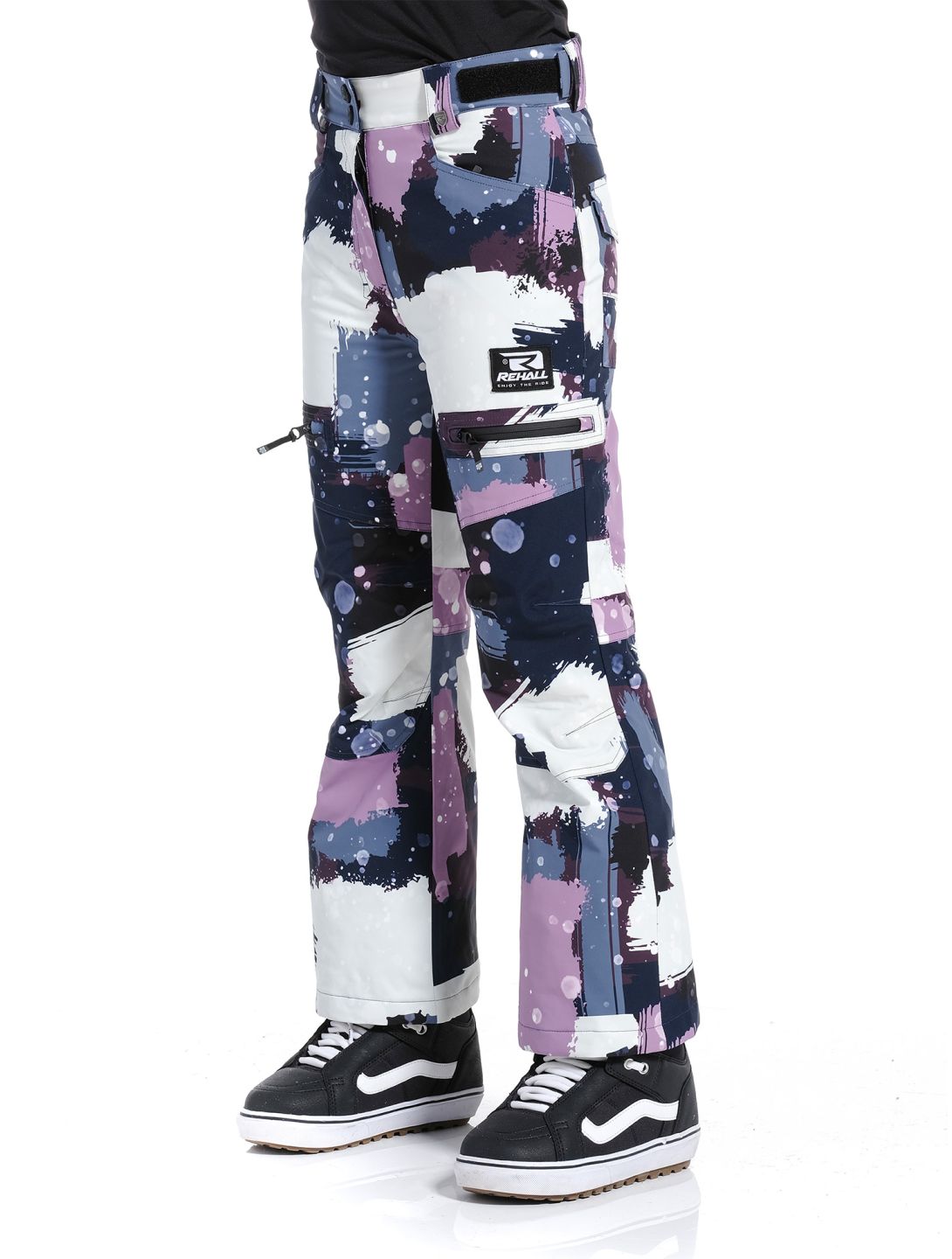 Rehall, Nori-R-Jr. pantaloni da sci bambino Camo Abstract Lavender multicolorato, viola 